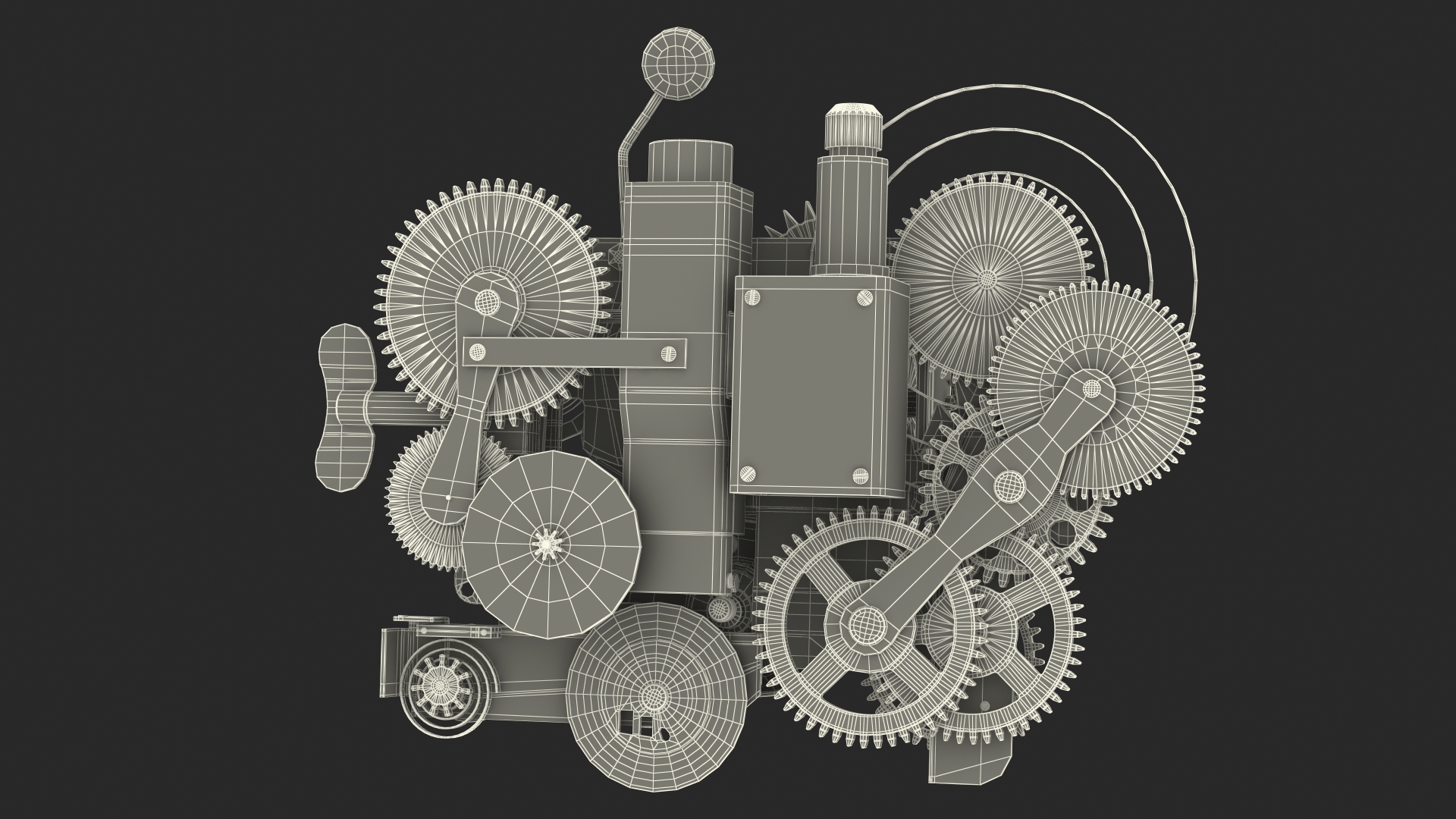 3D Clockwork Gear with Counter Mechanism Mixed model