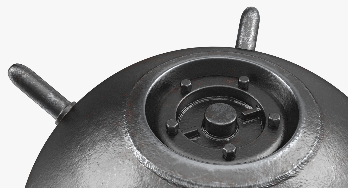 3D Old WWII Sea Mine with Chain model