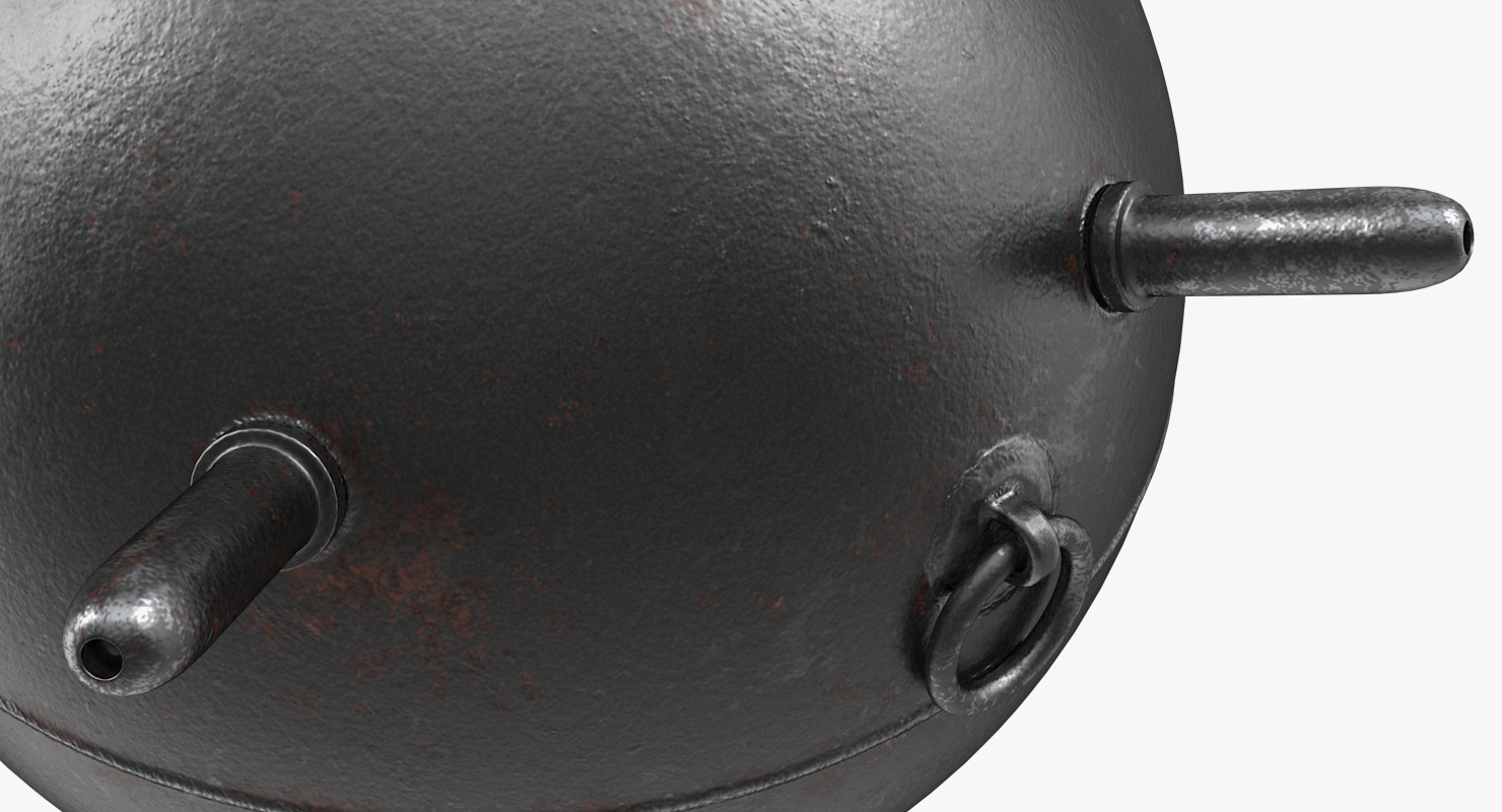 3D Old WWII Sea Mine with Chain model