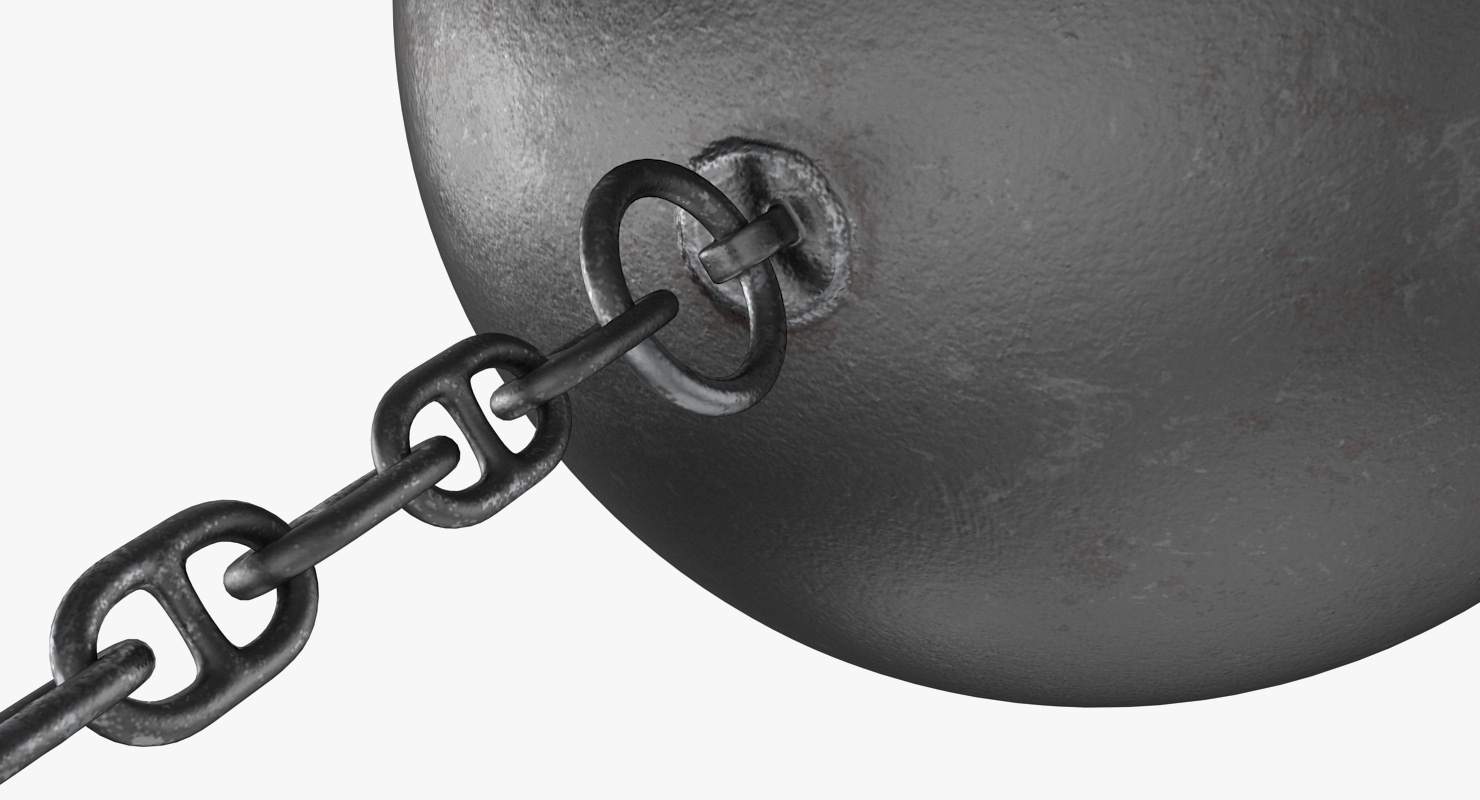 3D Old WWII Sea Mine with Chain model