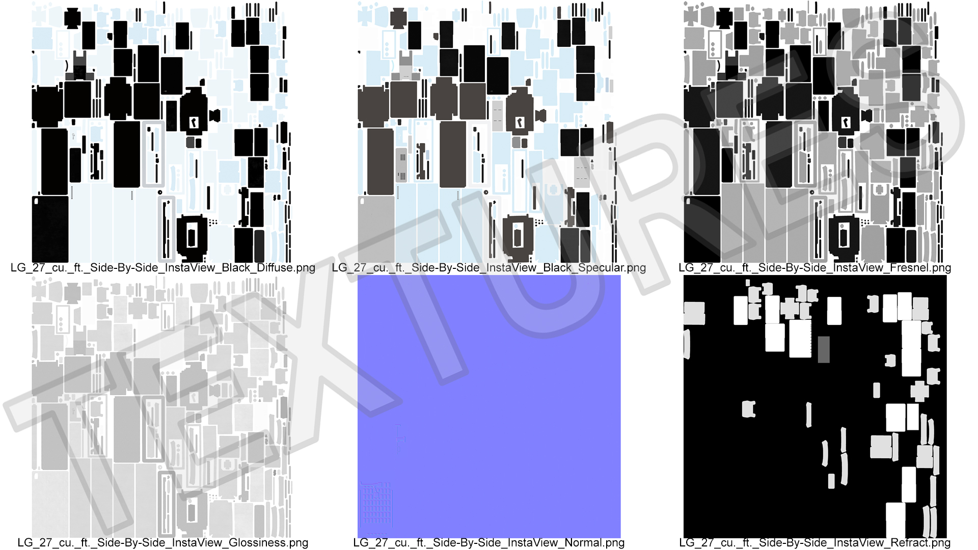 Black Refrigerator LG 27 Side-By-Side InstaView 3D
