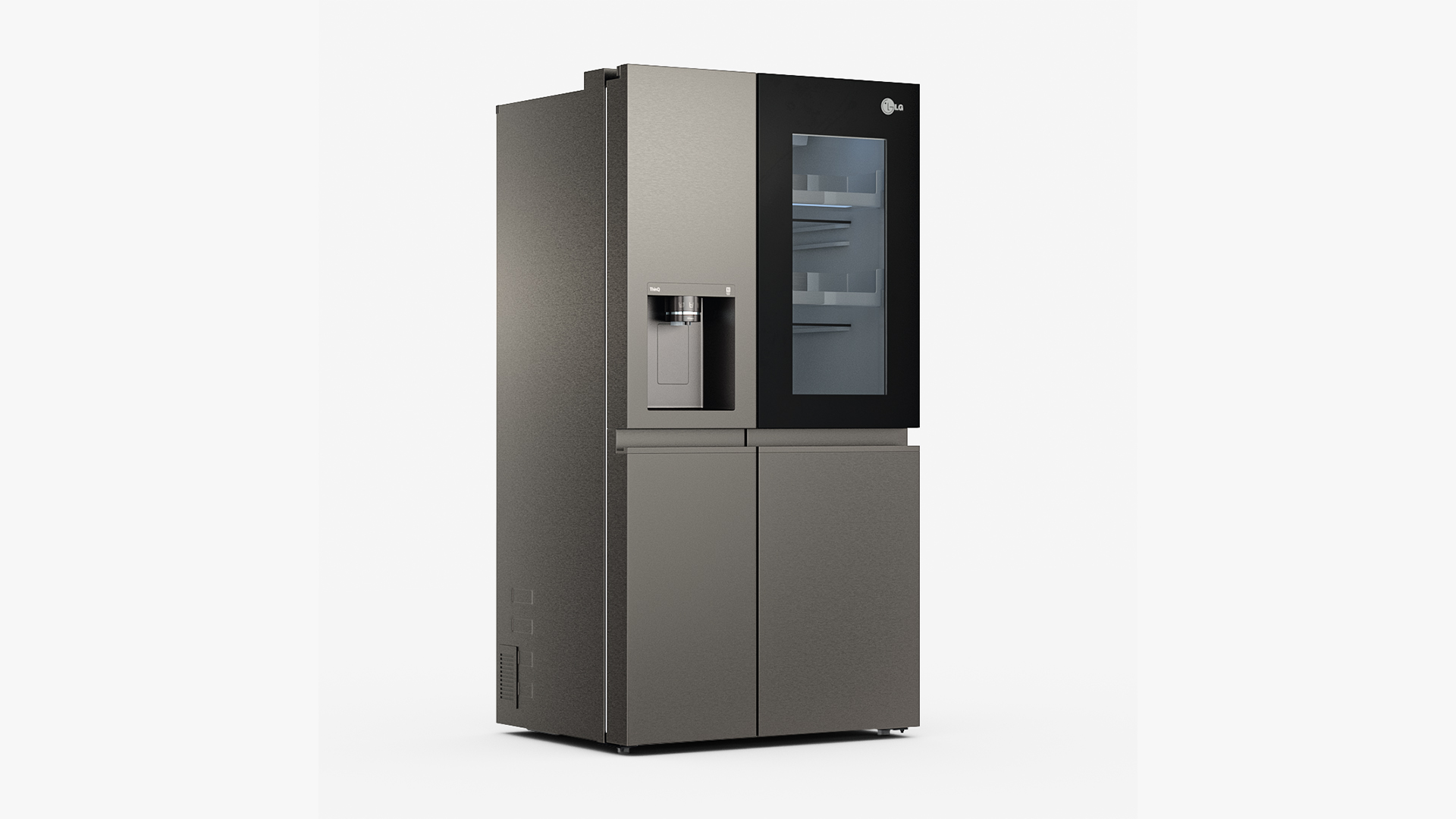 Black Refrigerator LG 27 Side-By-Side InstaView 3D