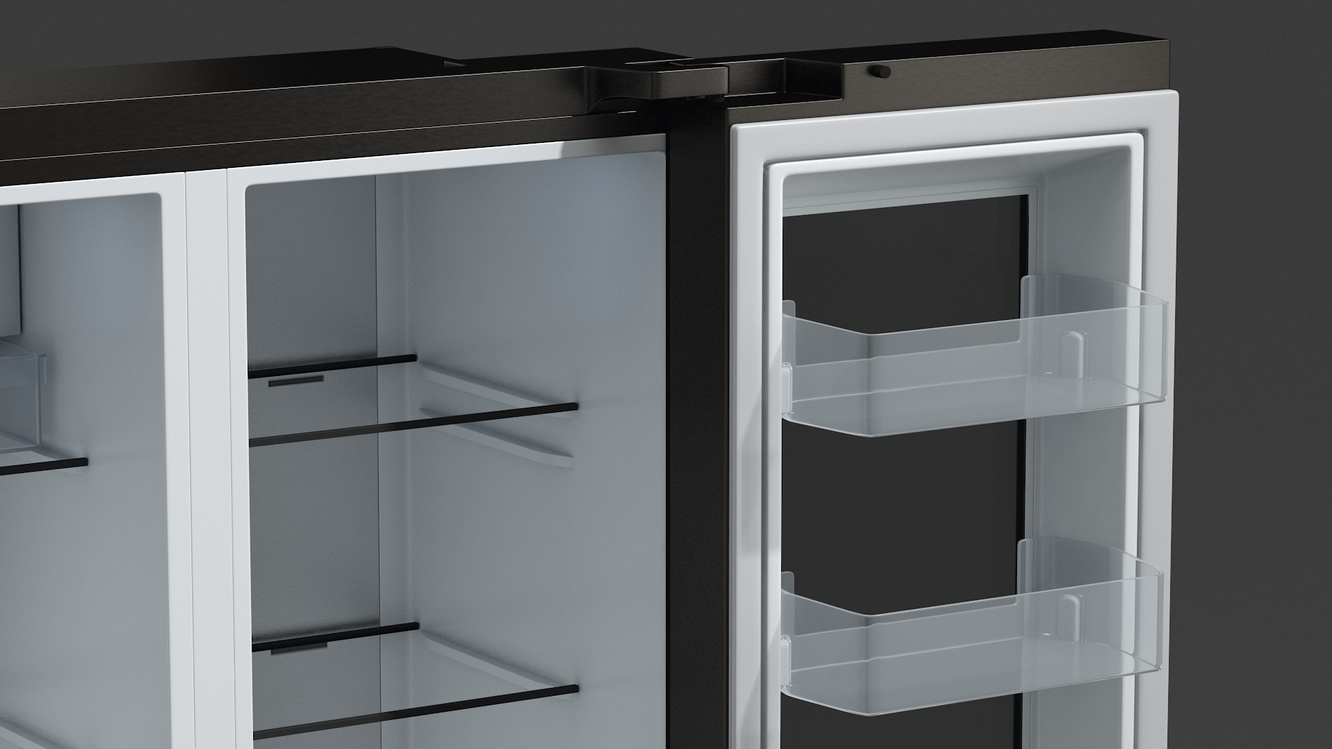 Black Refrigerator LG 27 Side-By-Side InstaView 3D