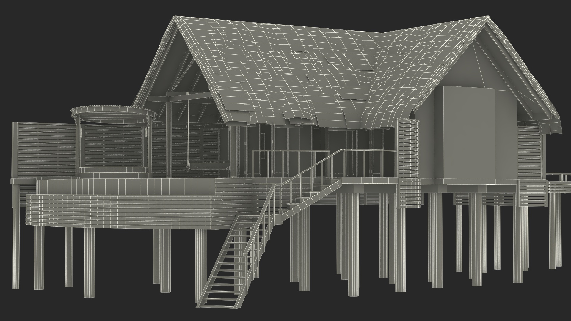 Maldives Overwater Bungalow 3D