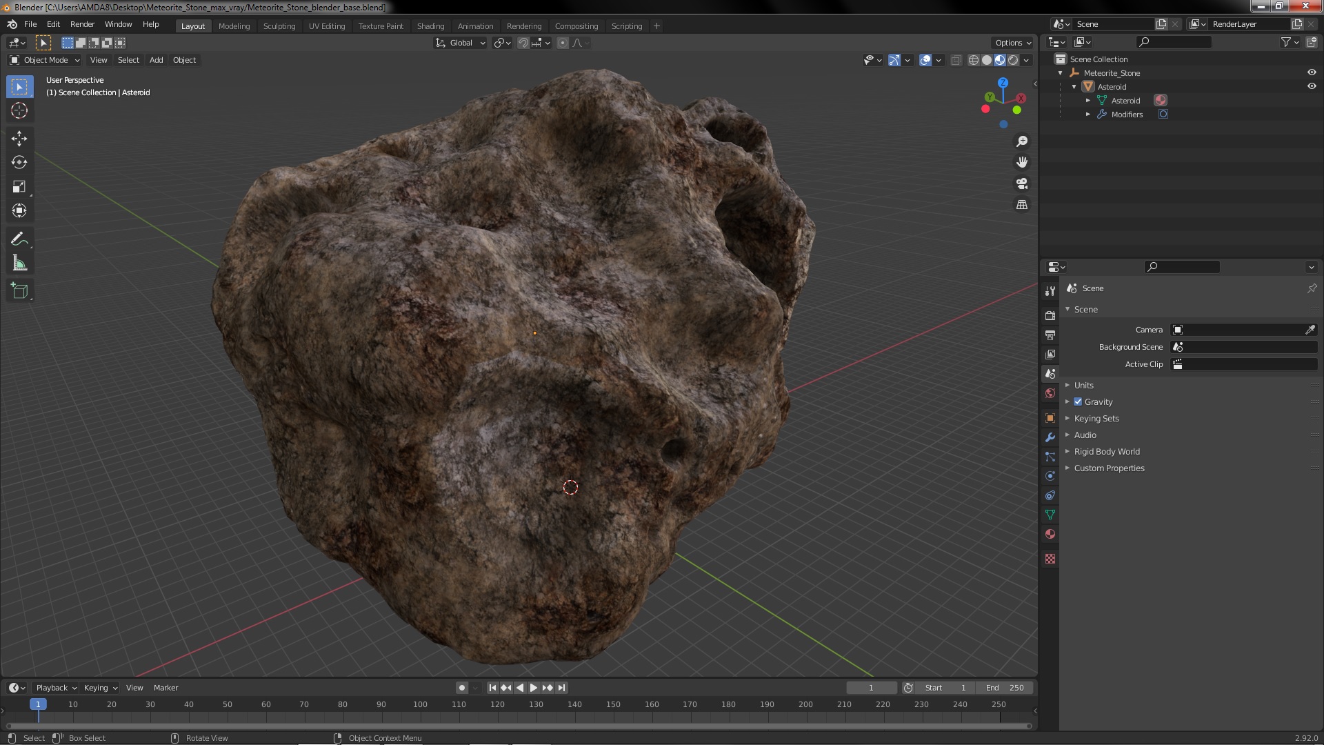 3D model Meteorite Stone