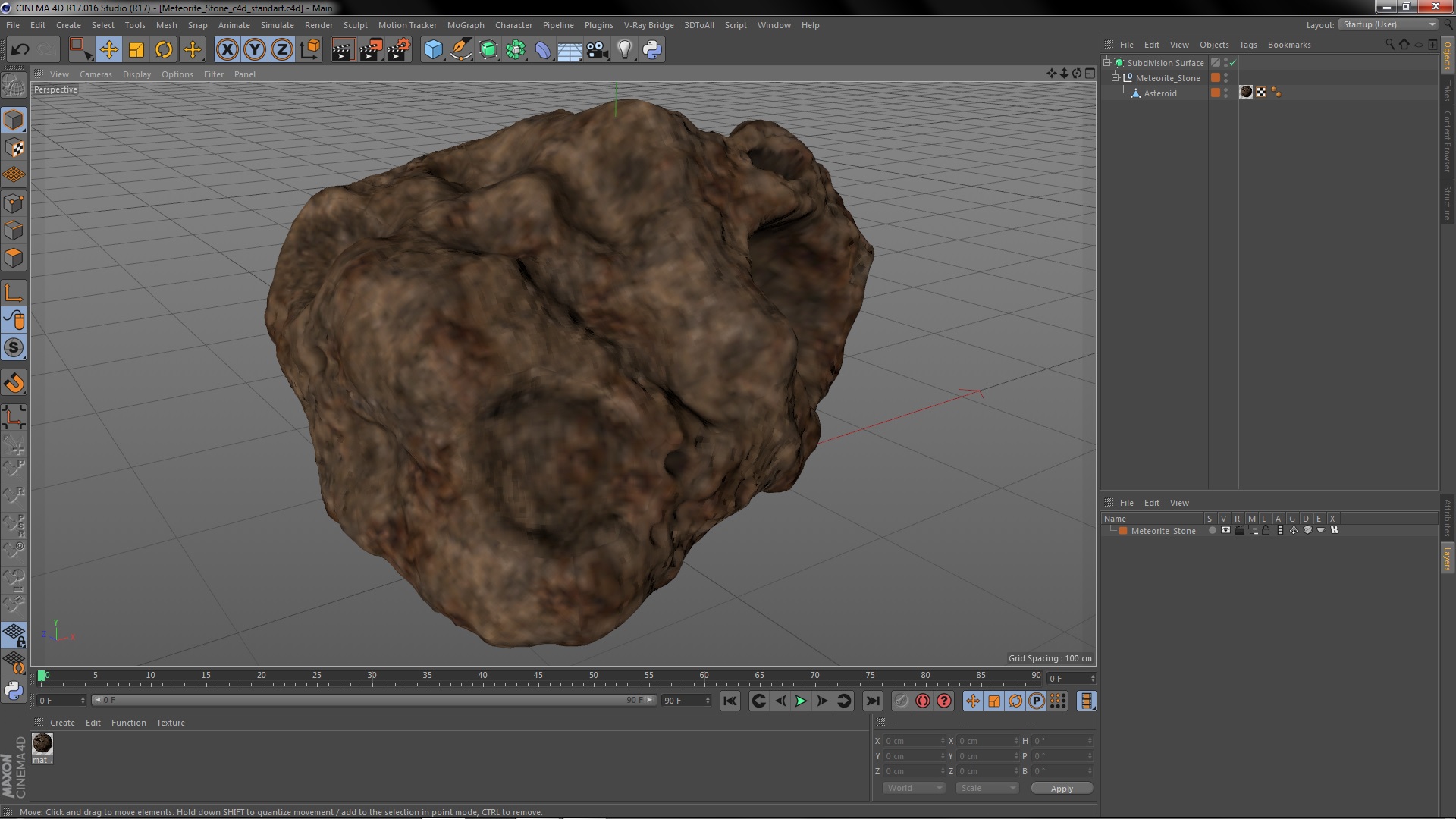 3D model Meteorite Stone