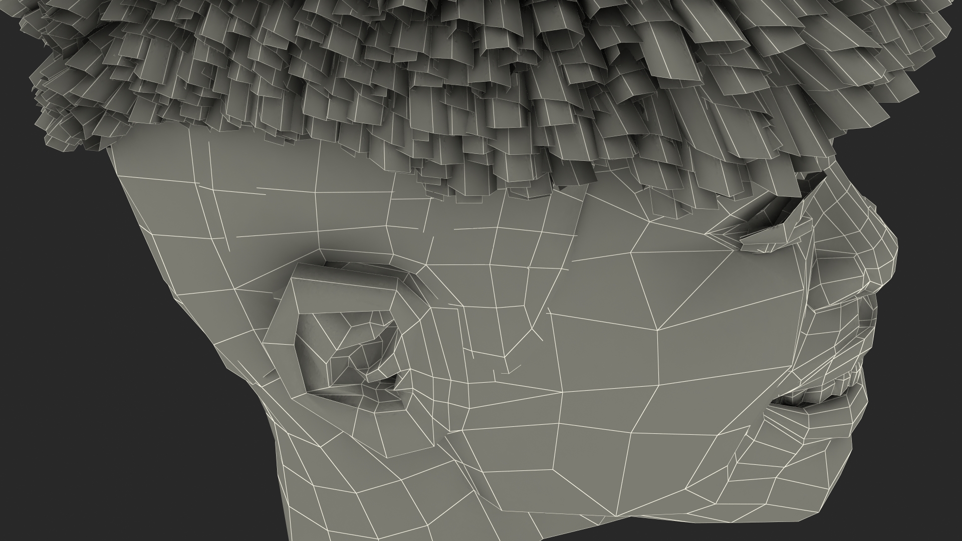 Black Teenager Smiling Head 3D