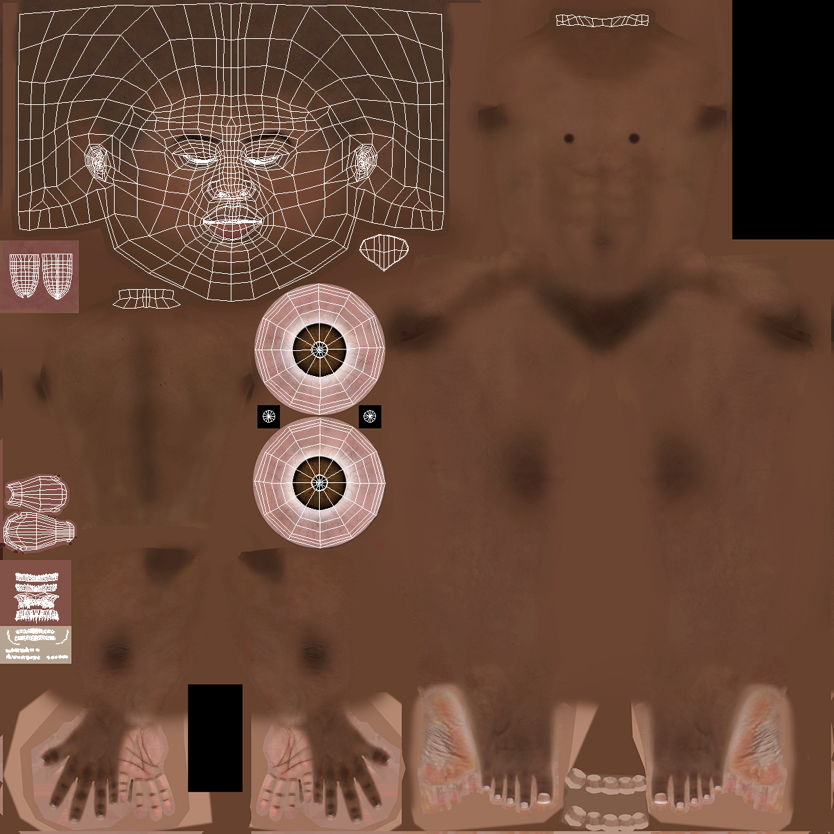 Black Teenager Smiling Head 3D