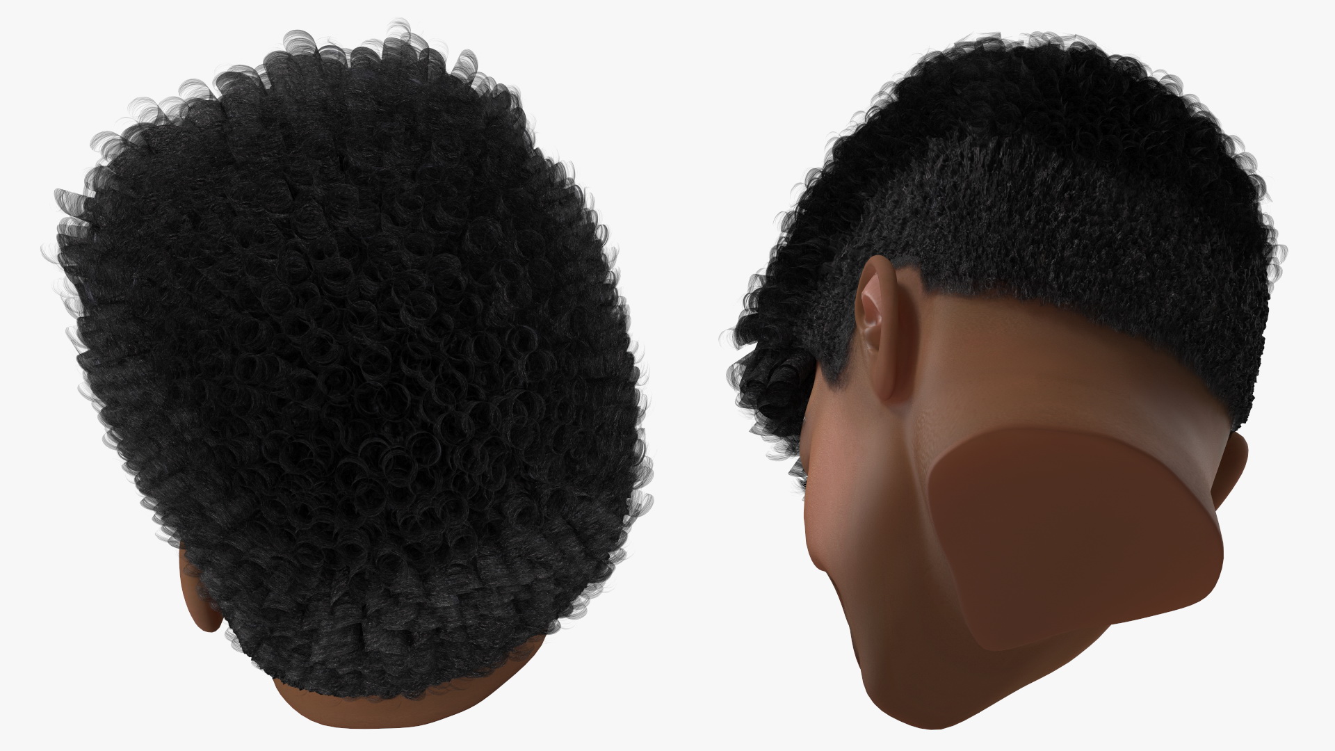 Black Teenager Smiling Head 3D