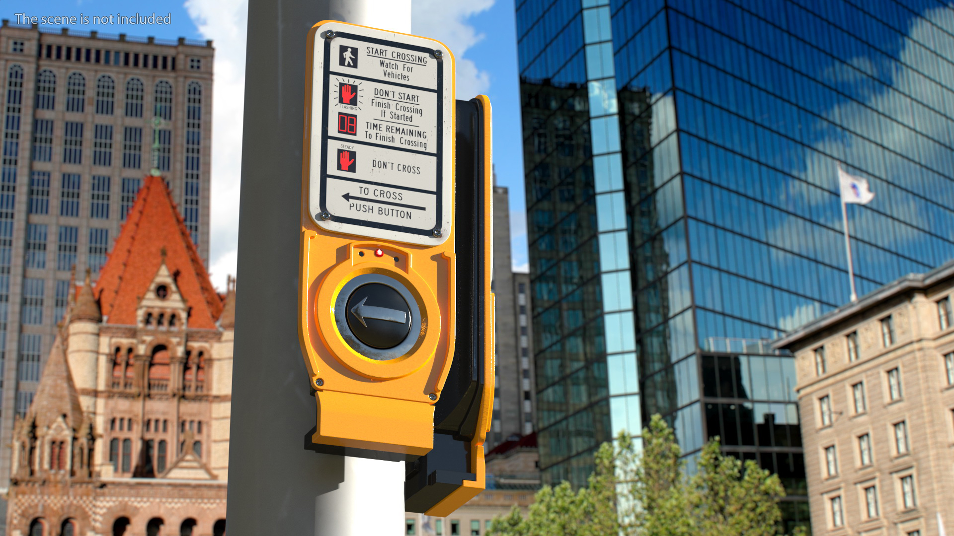 3D model Crosswalk Button Direction NYC