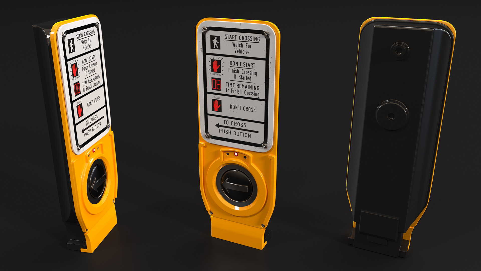 3D model Crosswalk Button Direction NYC