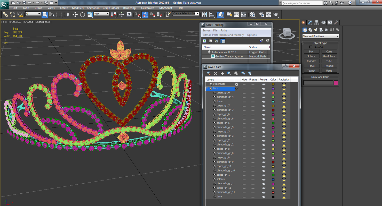 Golden Tiara 3D