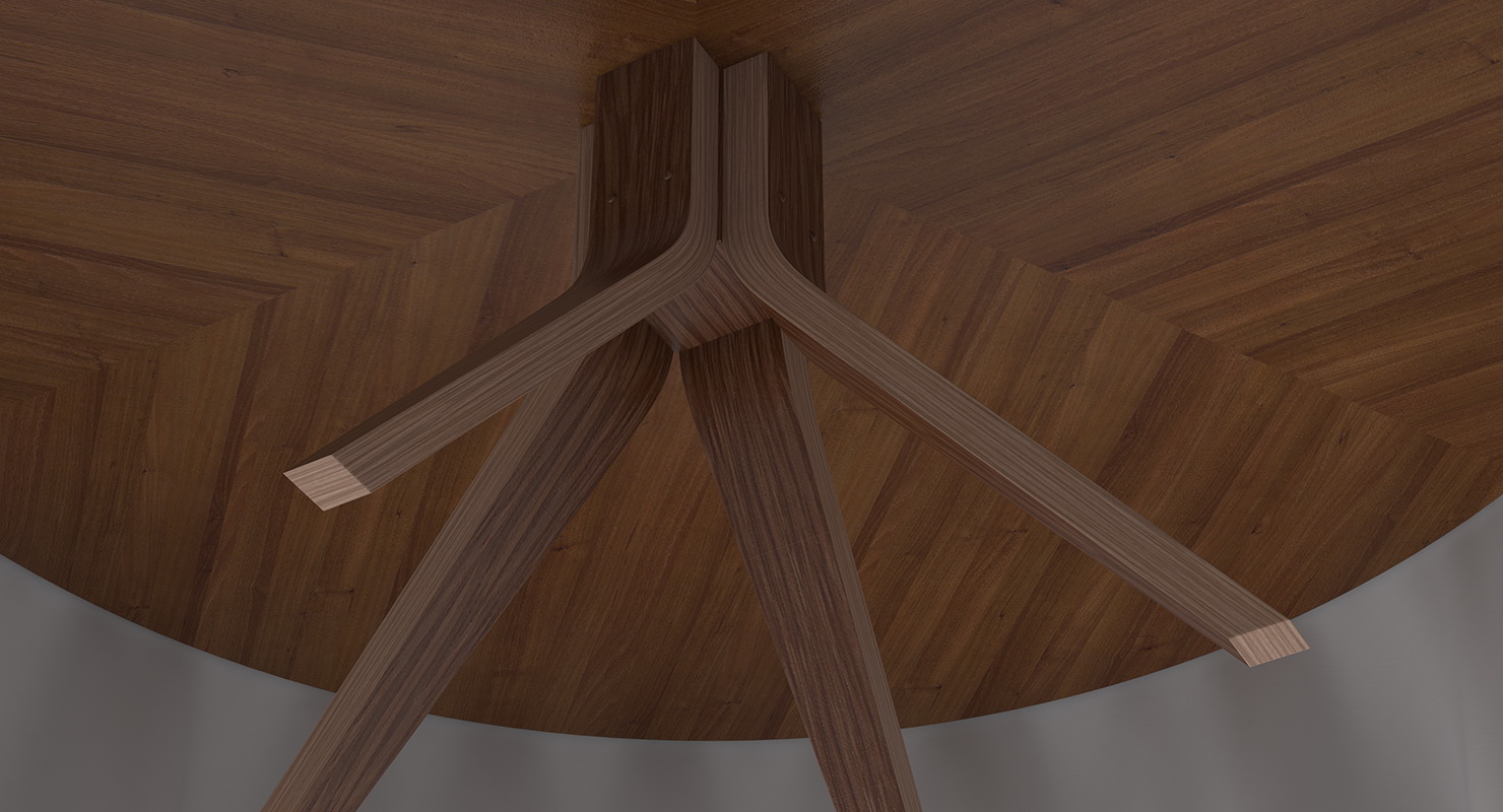 Round Dinner Table With TableCloth 3D model