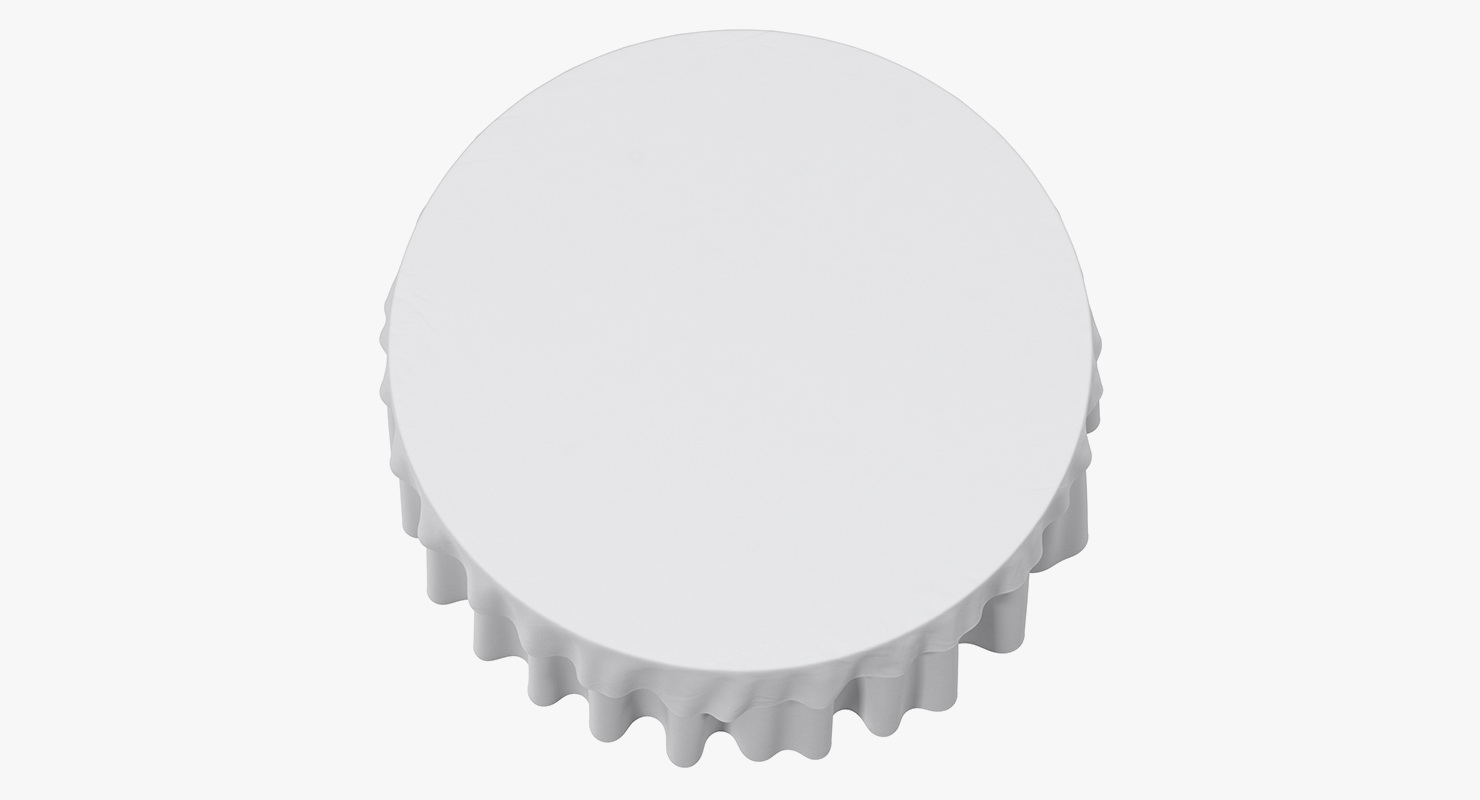 Round Dinner Table With TableCloth 3D model