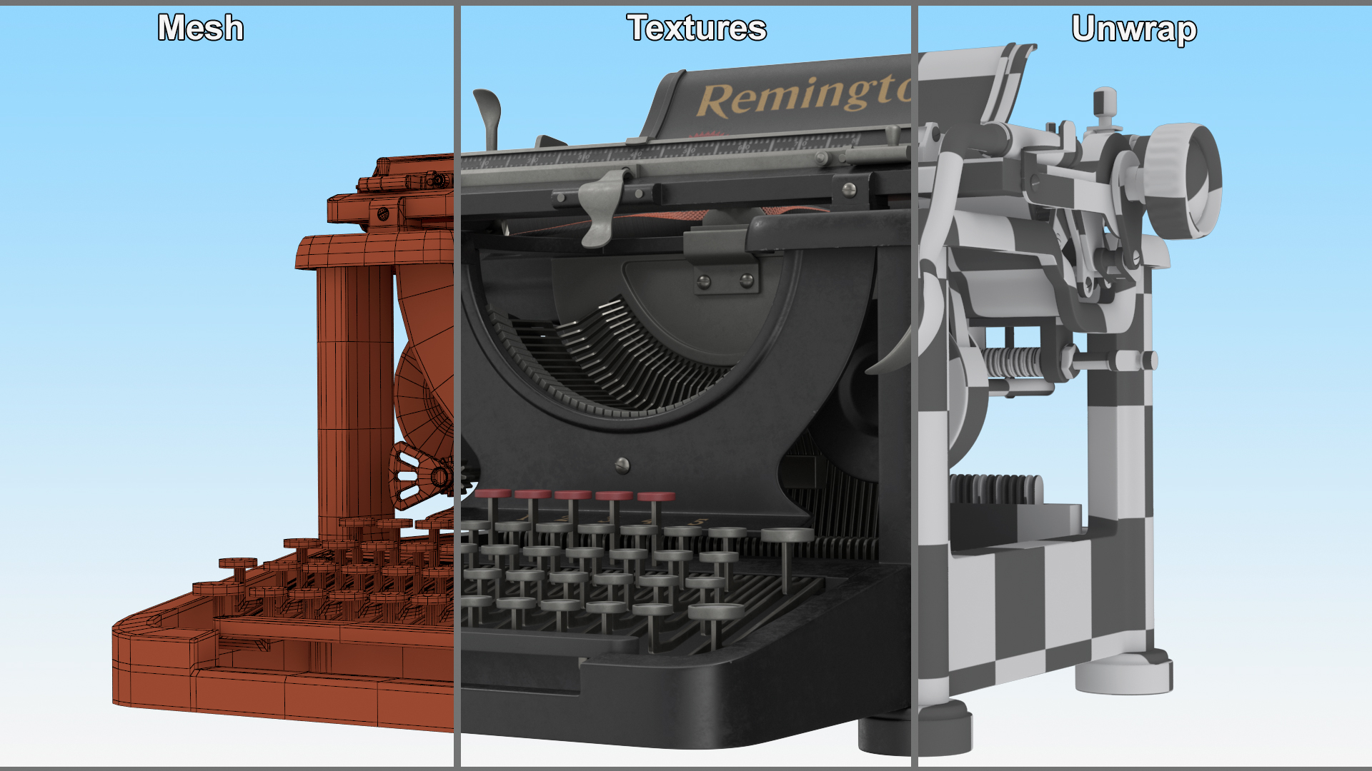 3D Typewriter Remington 10 1923 model