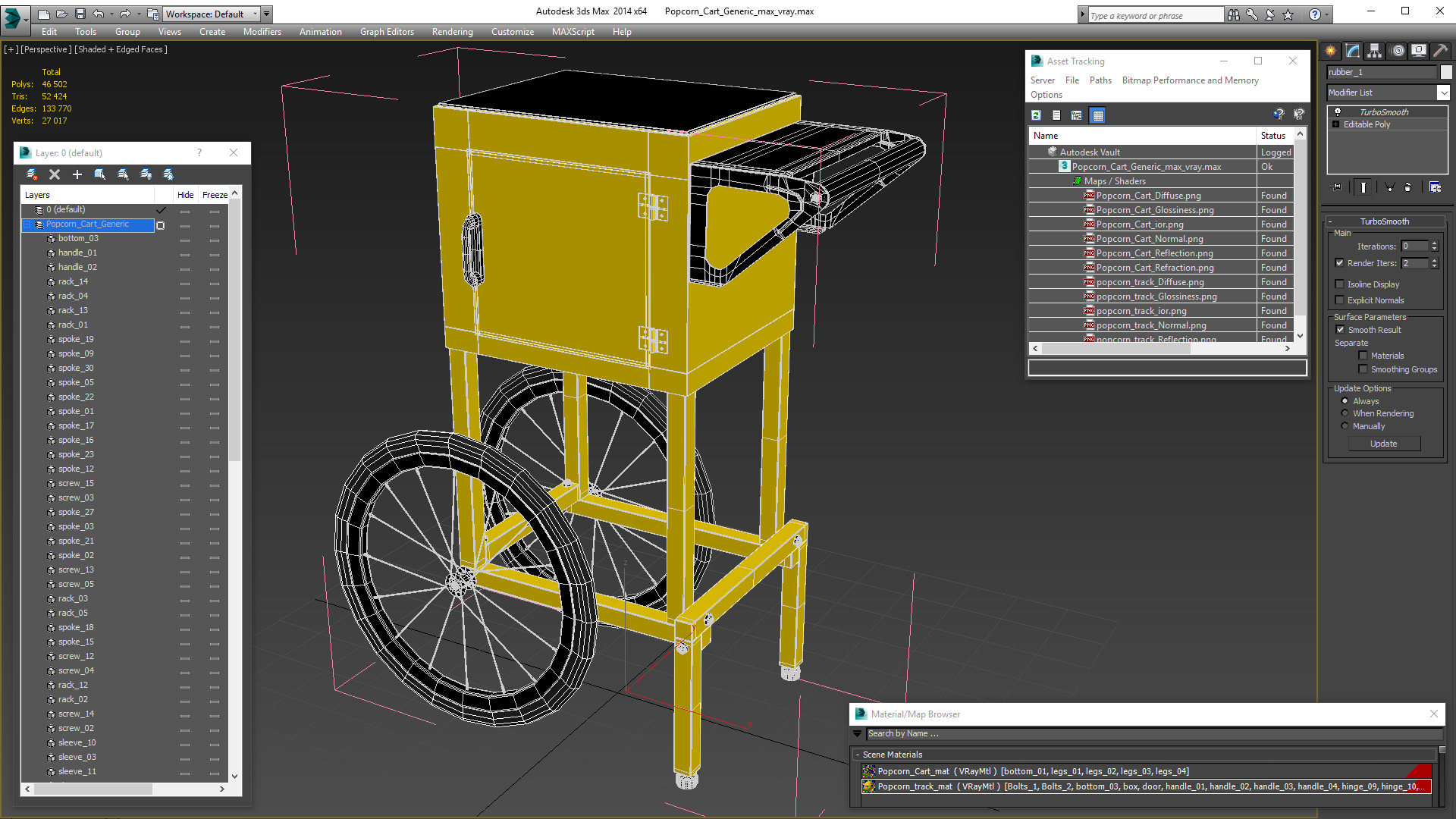 3D model Popcorn Cart Generic