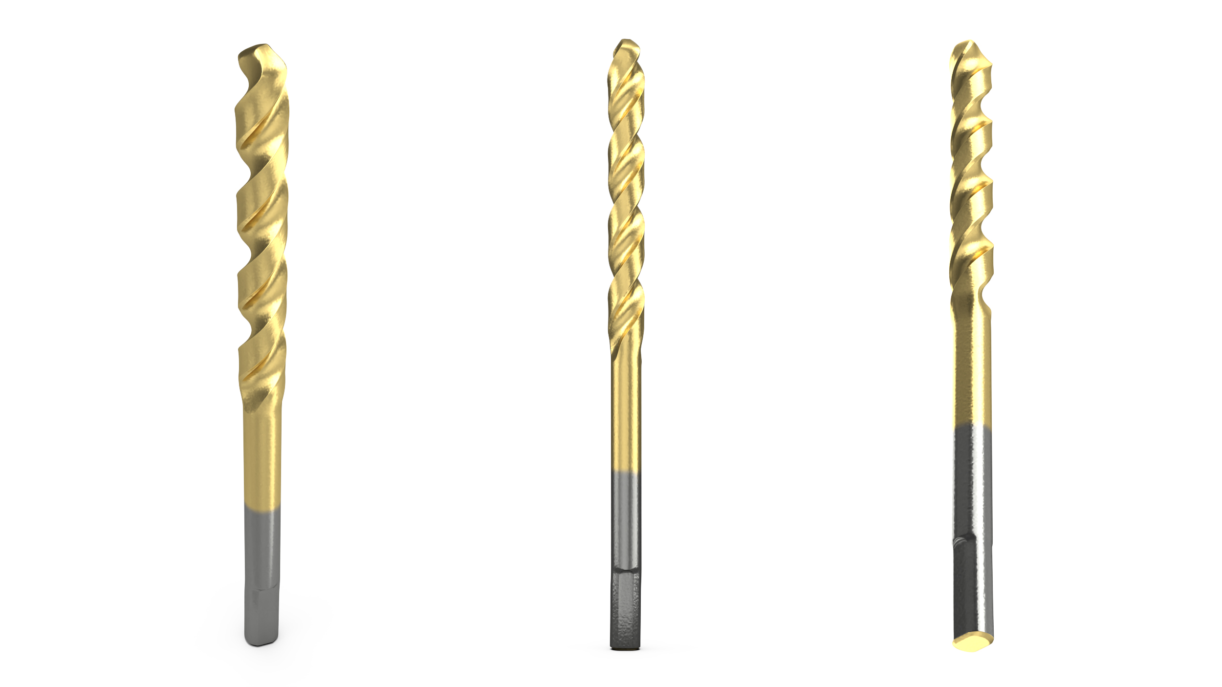 3D Titanium Nitride Coated Drill Bit model