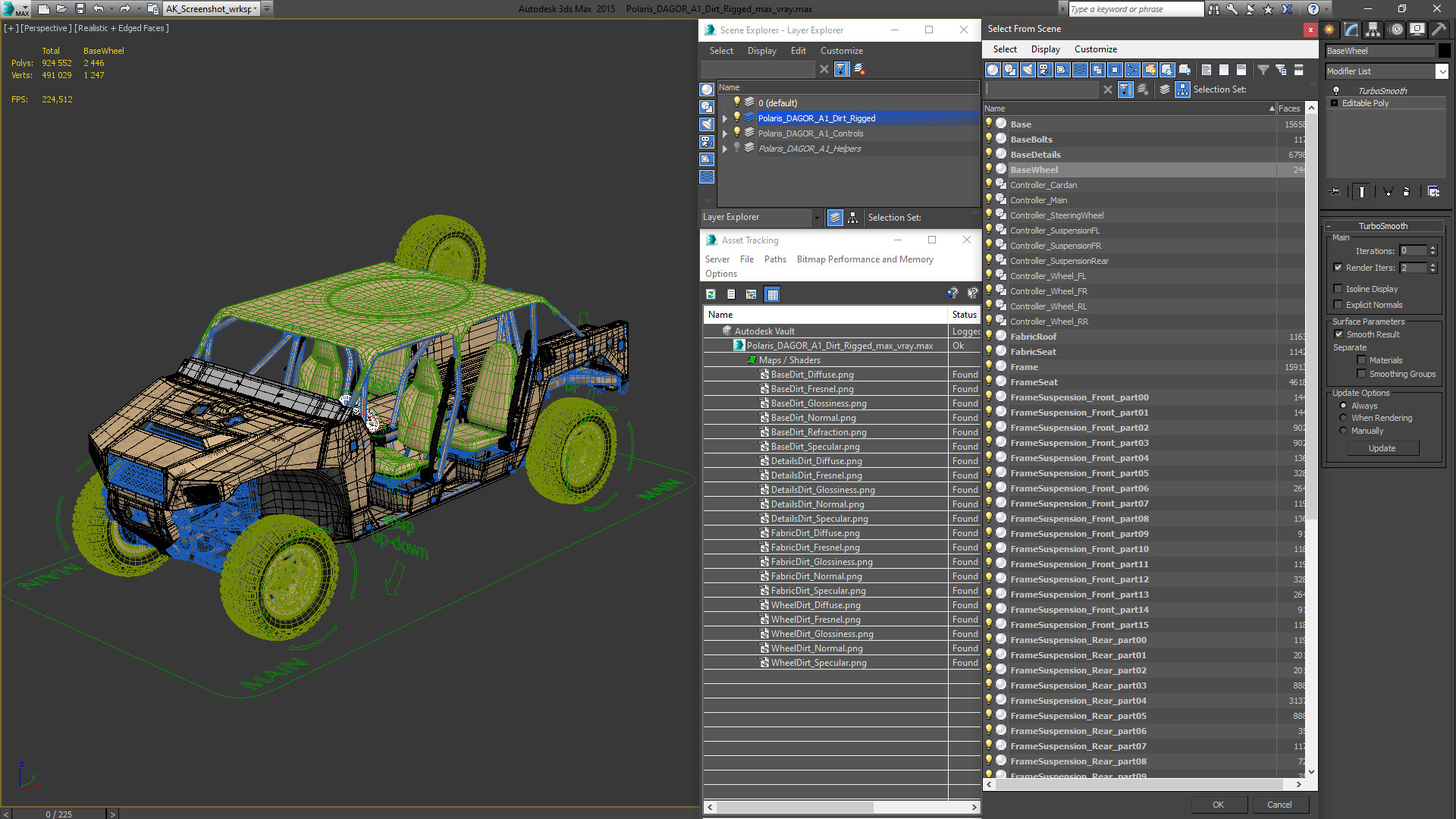 3D Polaris DAGOR A1 Dirt Rigged model