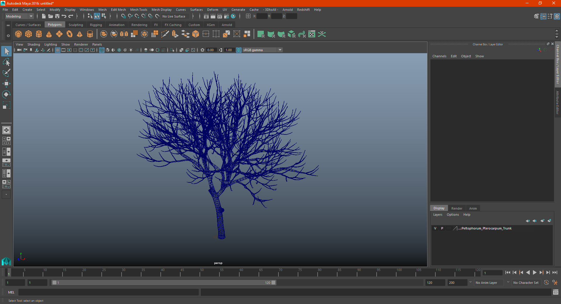 Peltophorum Pterocarpum Trunk 3D model