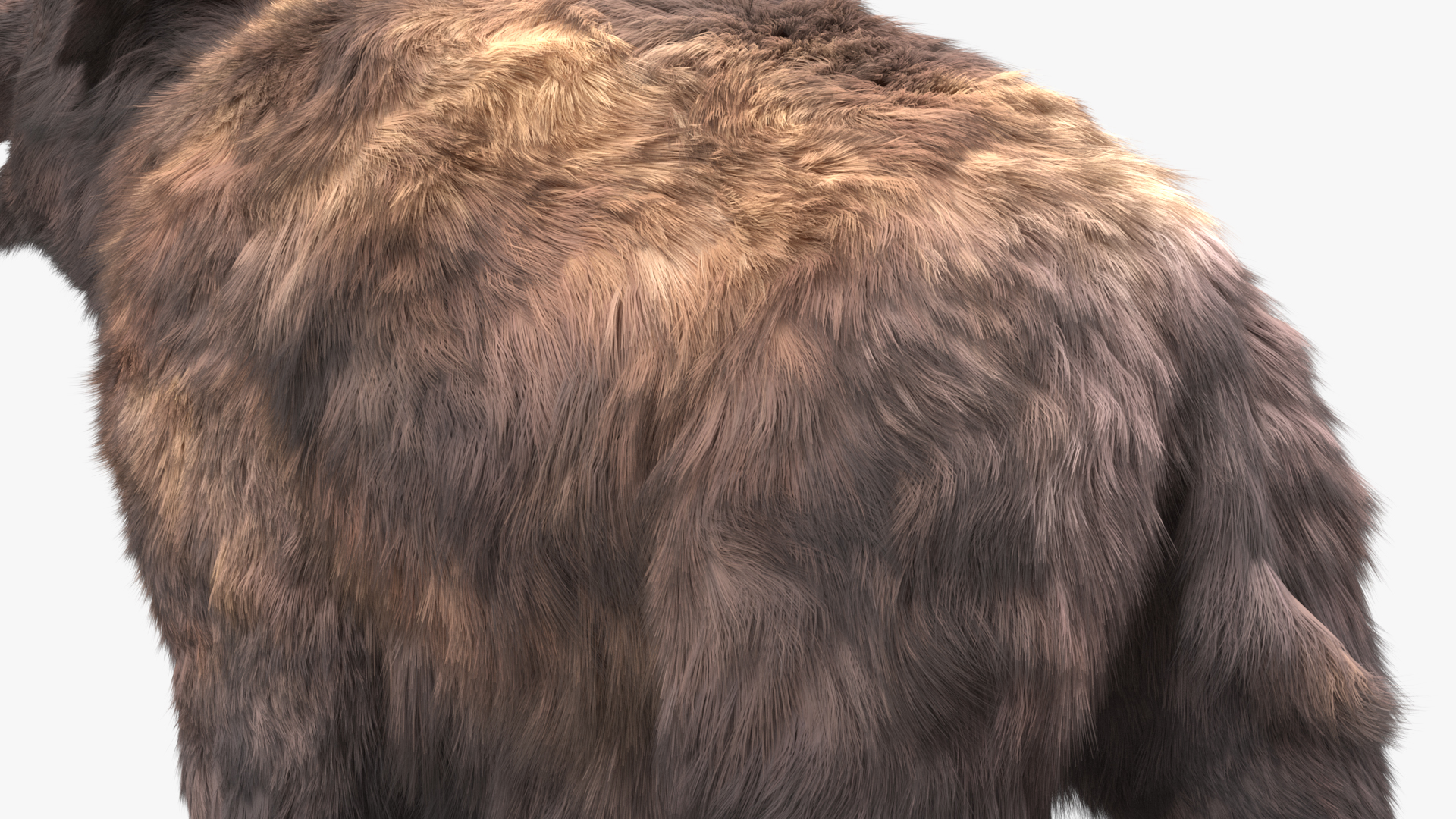 Mammoth Adult Roar Pose Fur 3D