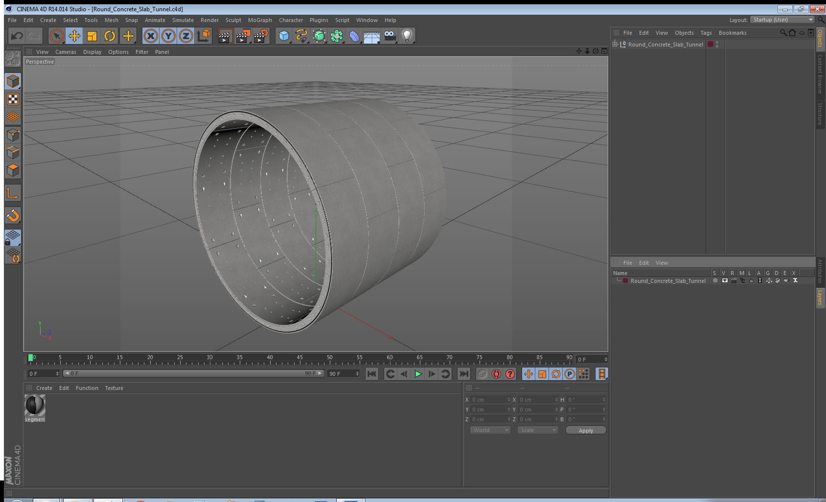 3D Round Concrete Slab Tunnel