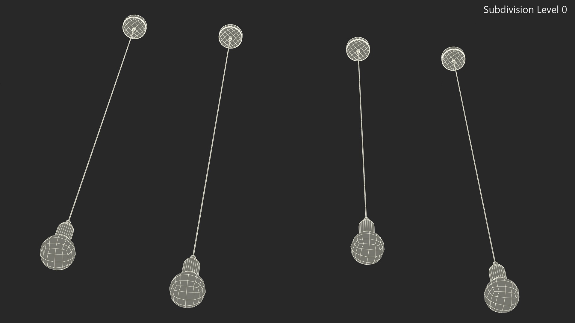 3D Hanging Bulbs model