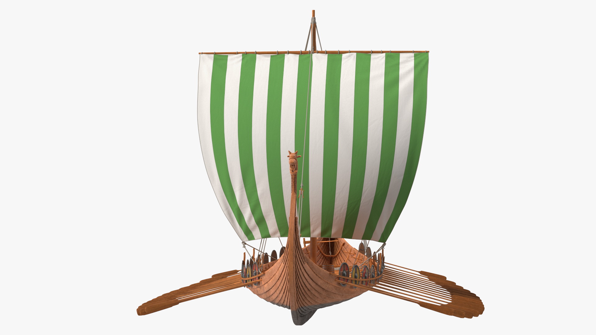 3D model Viking Drakkar Sail Green