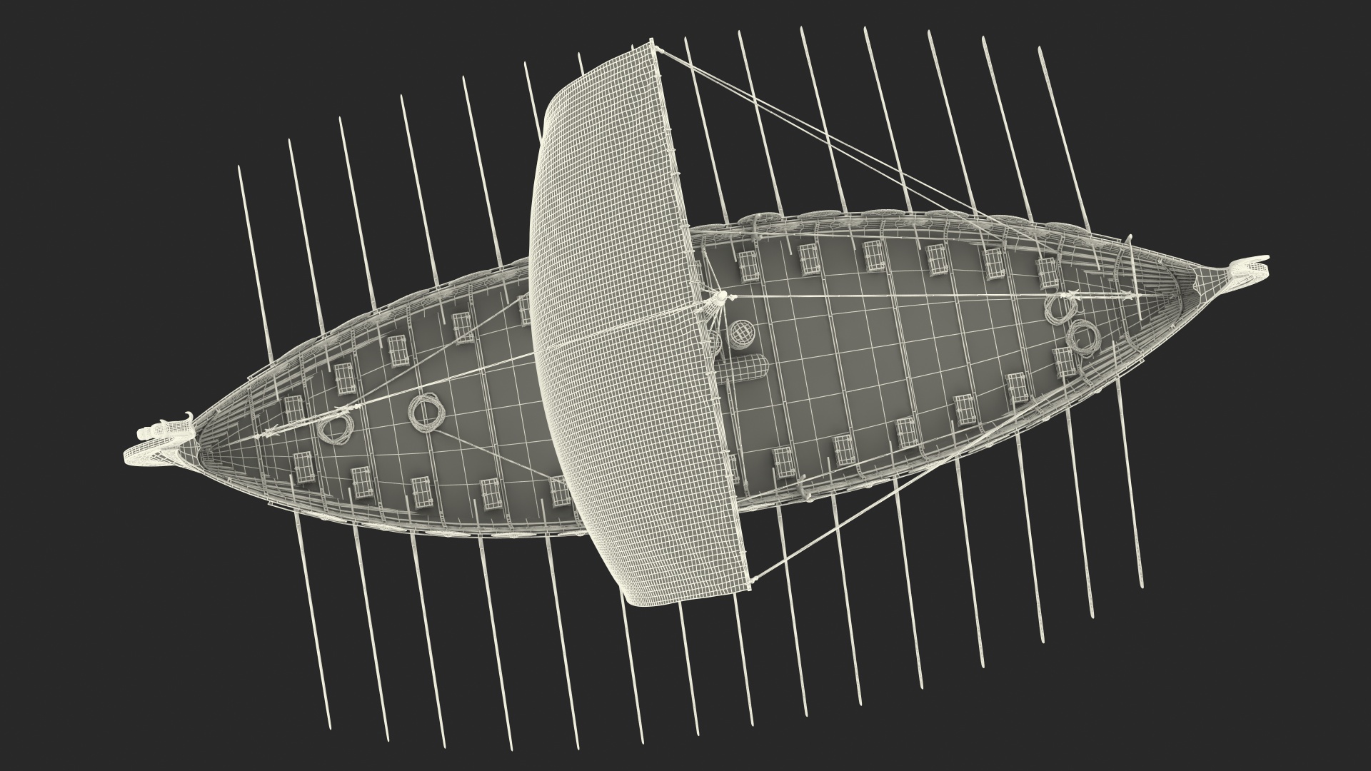 3D model Viking Drakkar Sail Green