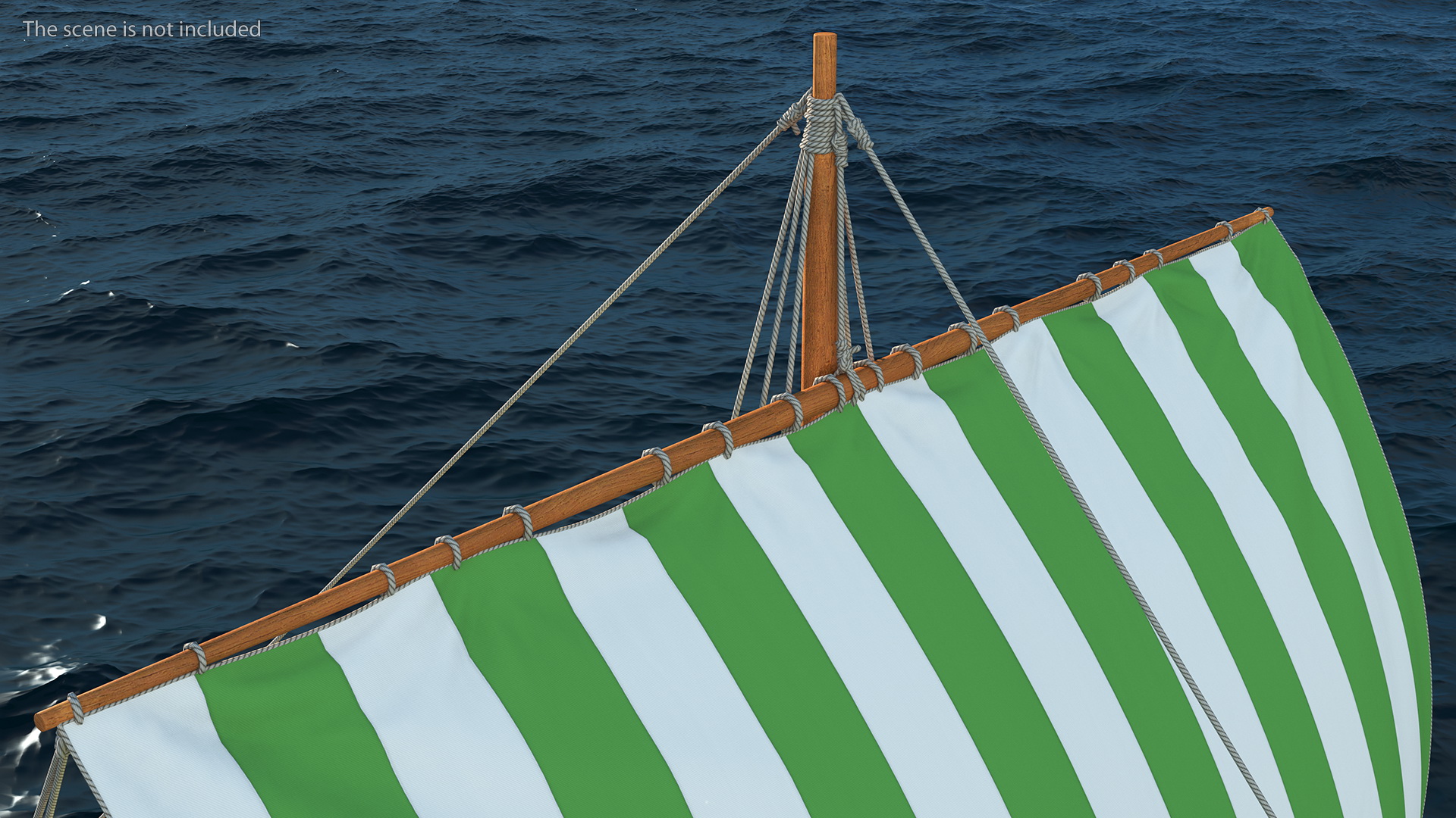 3D model Viking Drakkar Sail Green