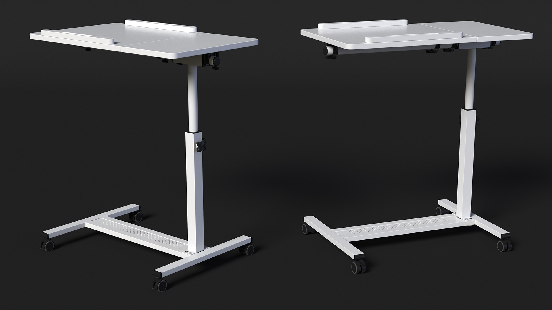 Overbed Rolling Laptop Table White 3D model