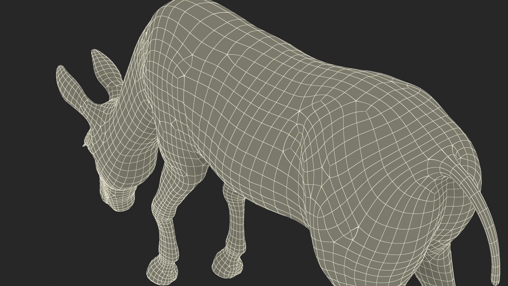 3D model Eating Mule Dark Fur