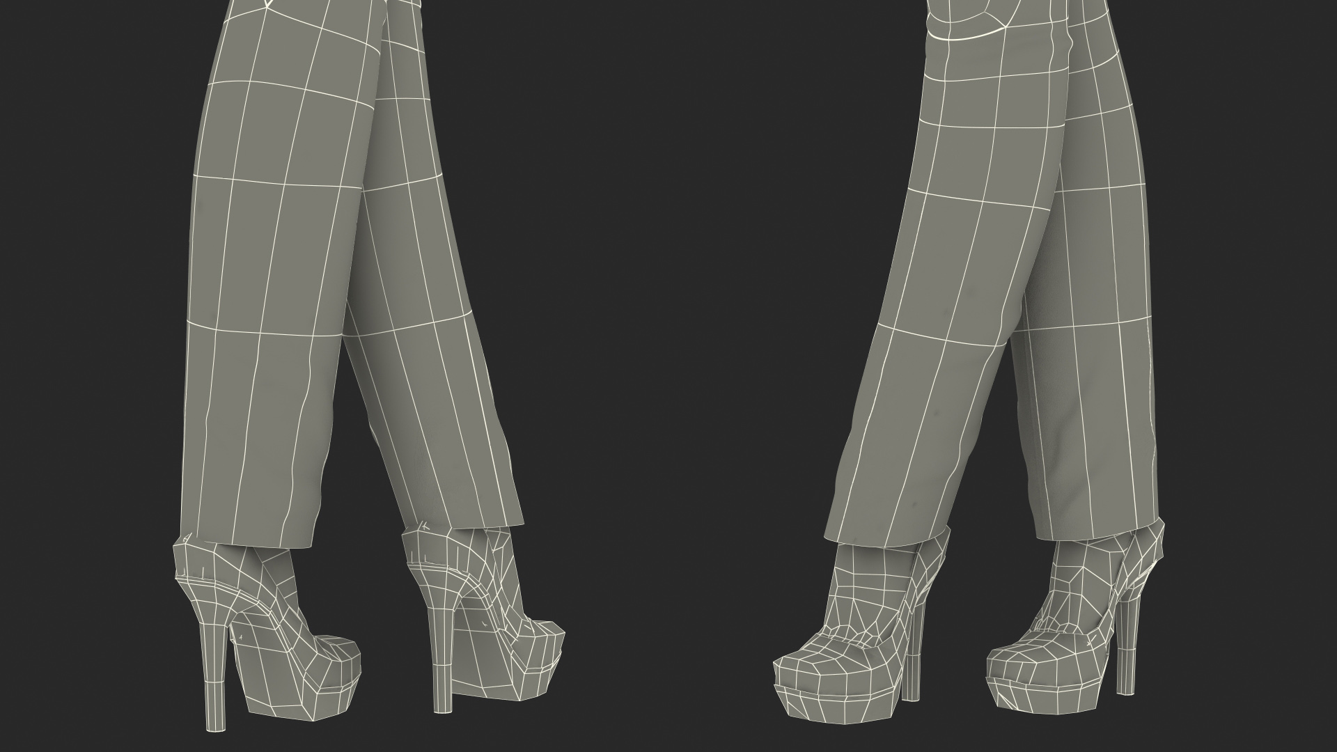 Dark Skin Business Style Woman Standing Pose 3D model