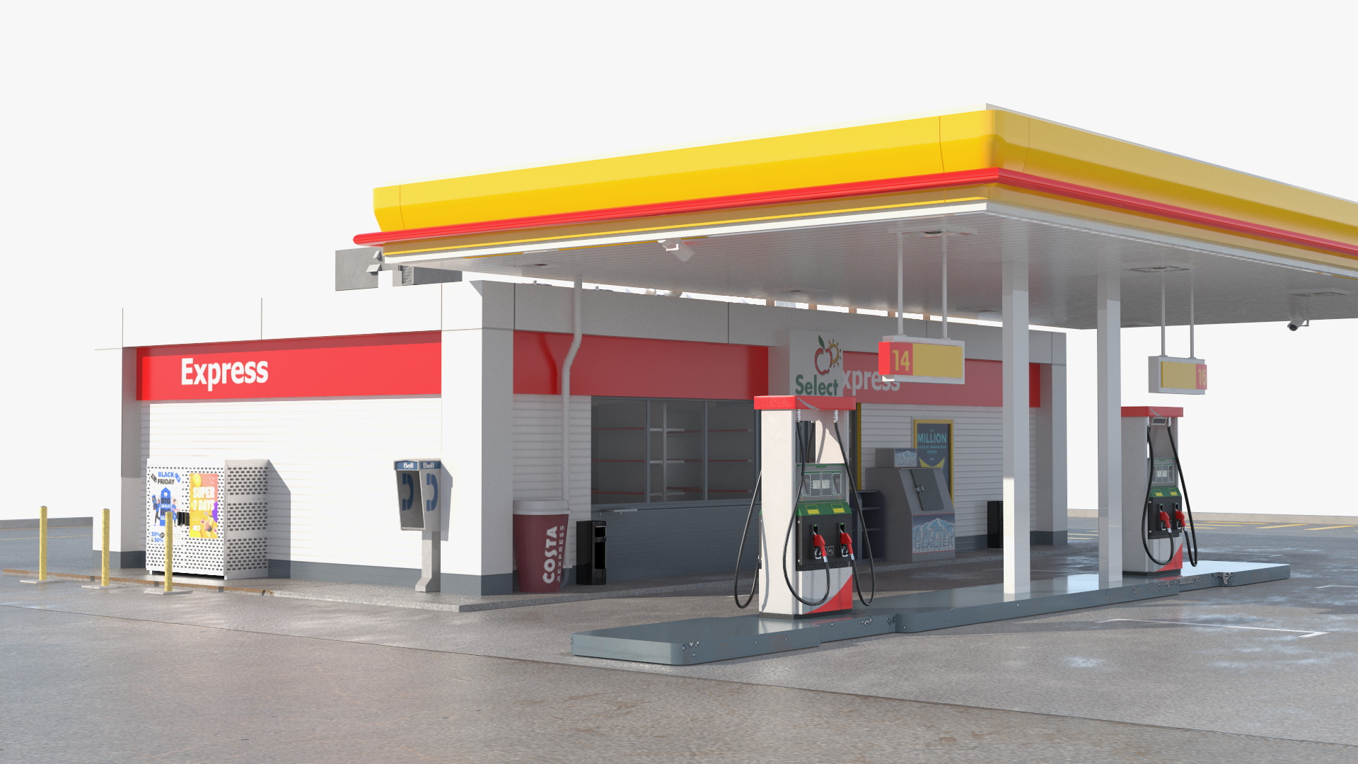 3D Shell Gas Station Small model