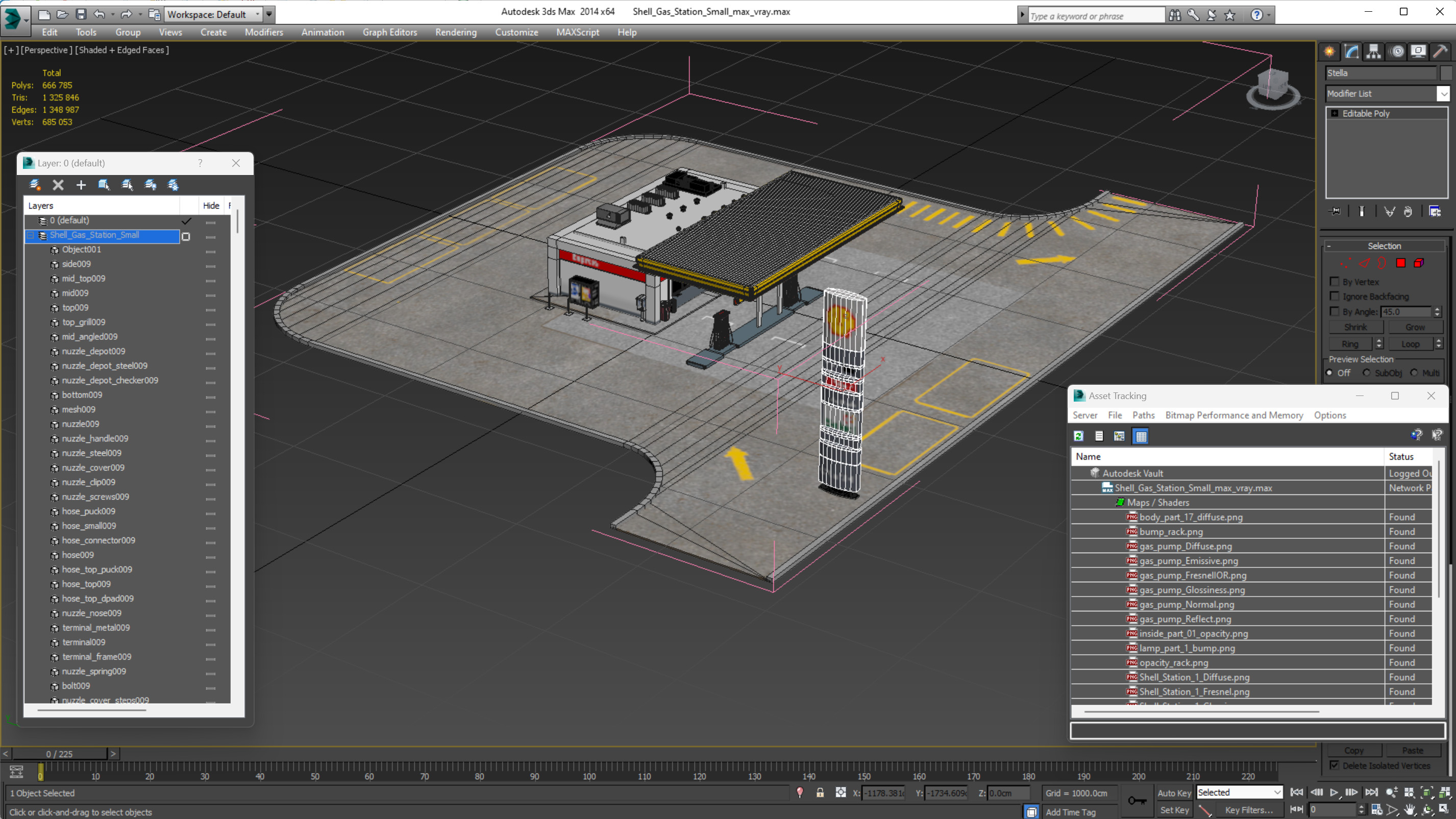 3D Shell Gas Station Small model