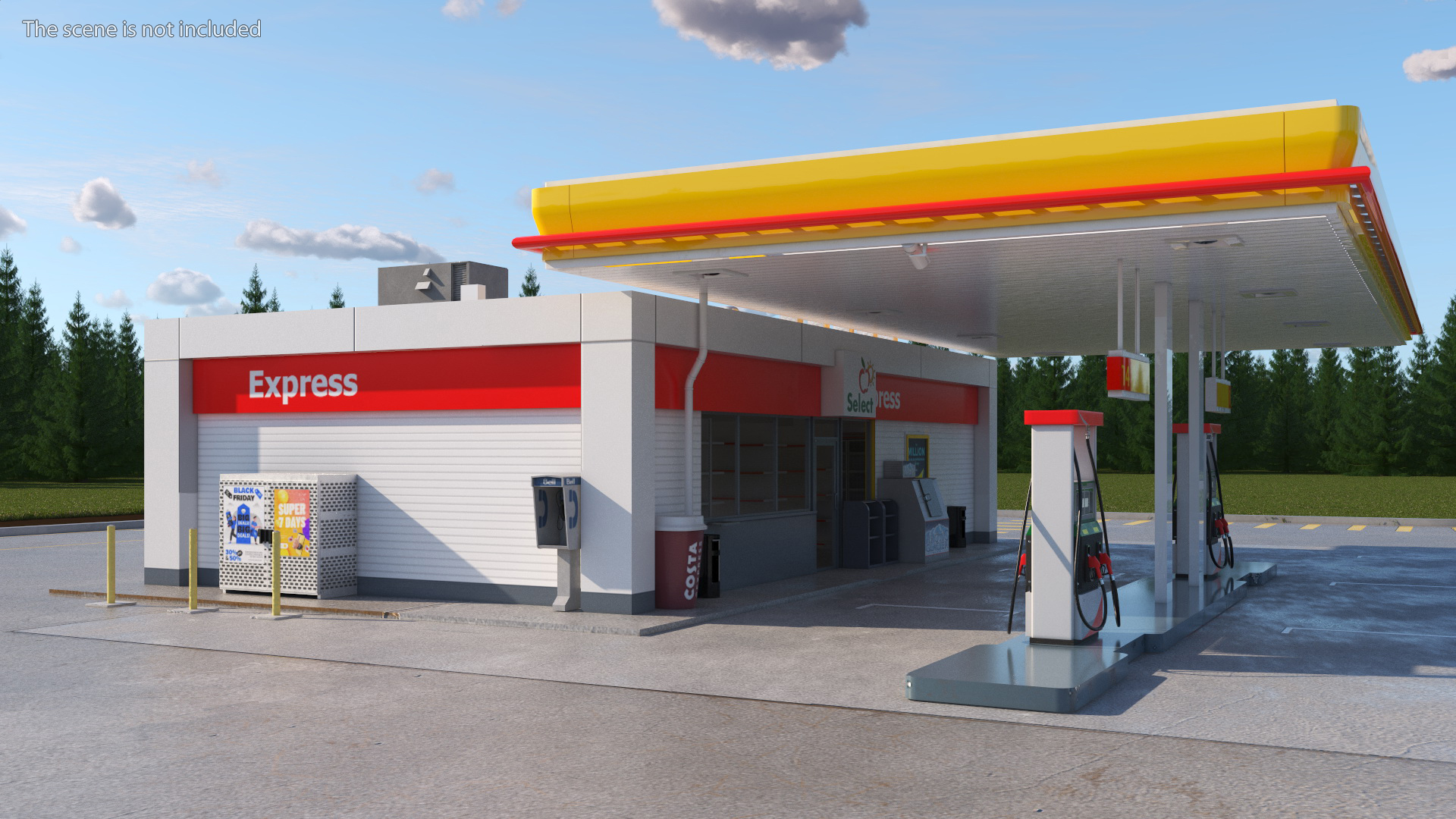 3D Shell Gas Station Small model