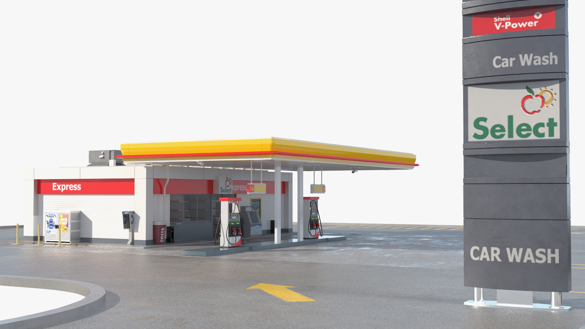3D Shell Gas Station Small model