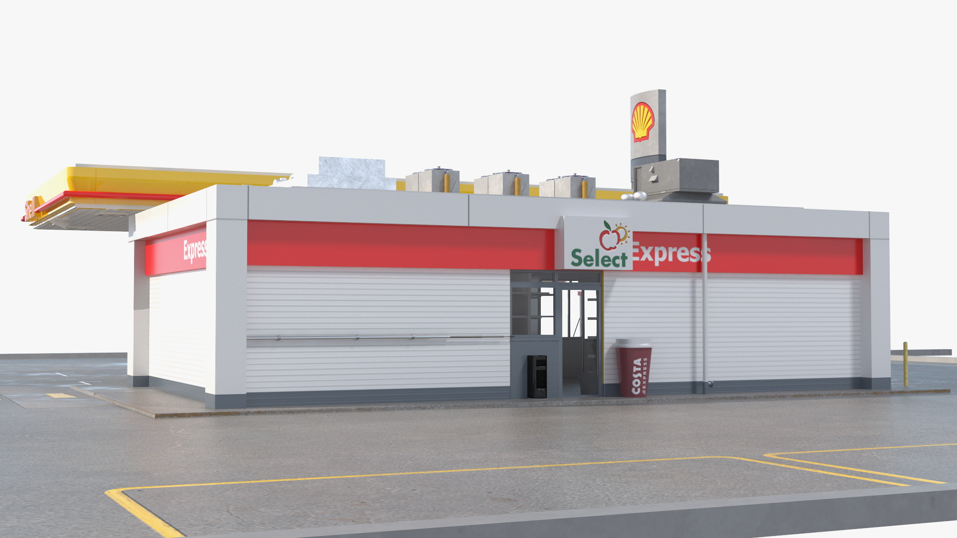 3D Shell Gas Station Small model