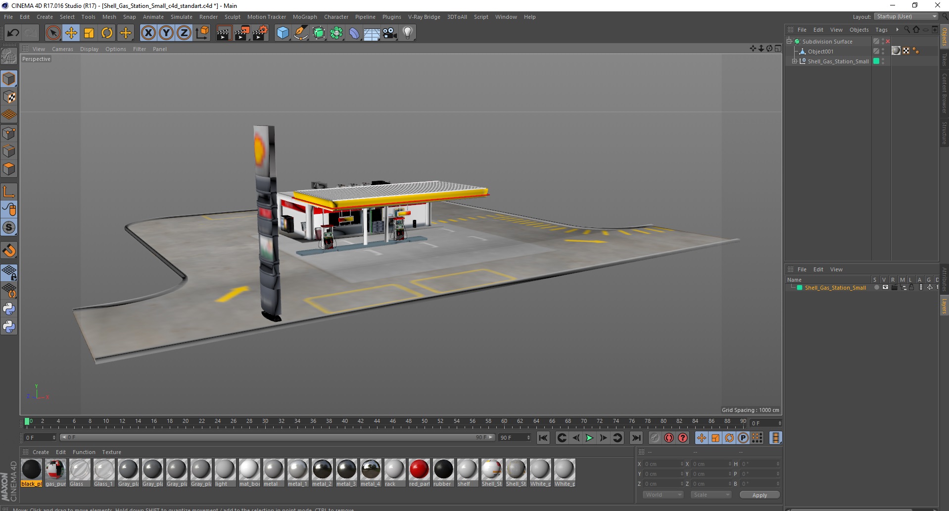 3D Shell Gas Station Small model