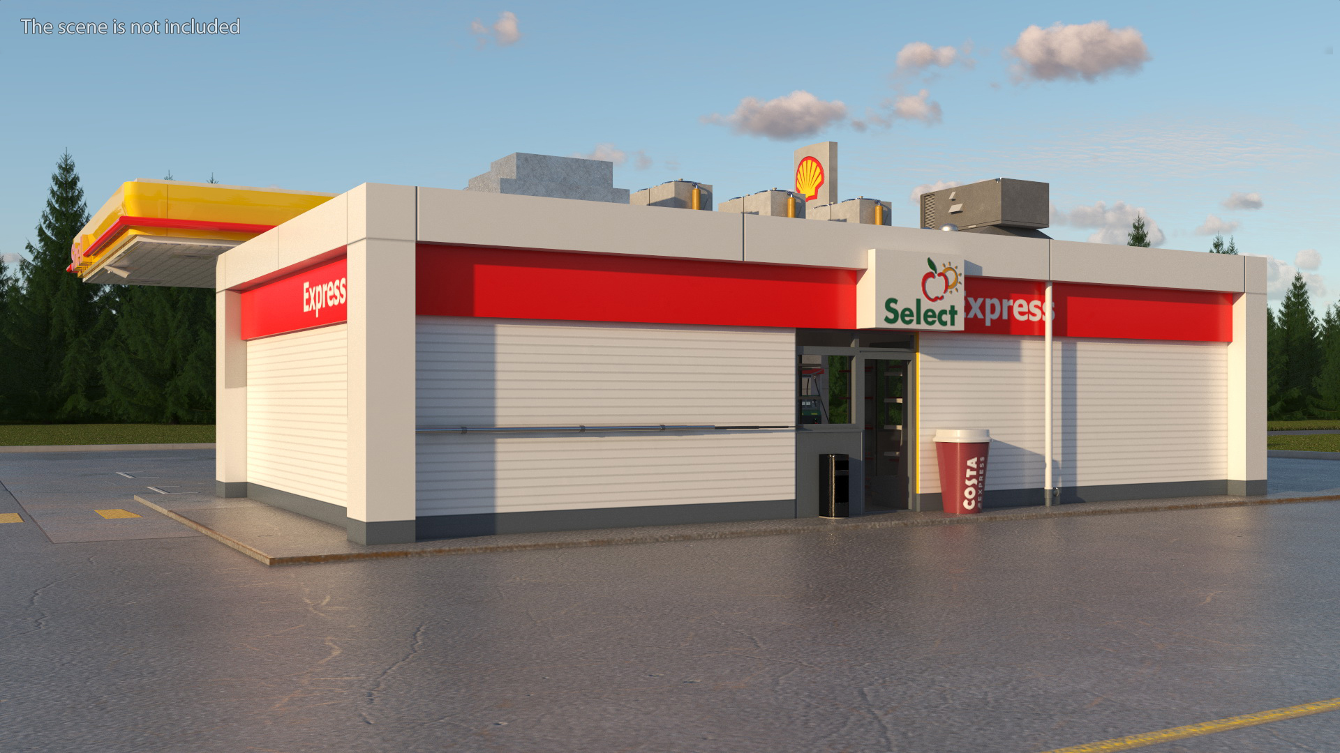 3D Shell Gas Station Small model