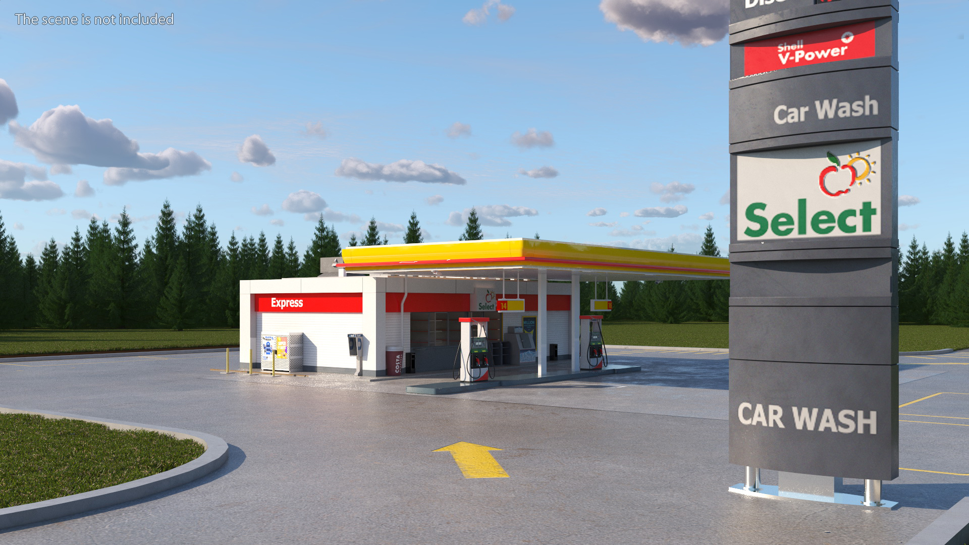 3D Shell Gas Station Small model