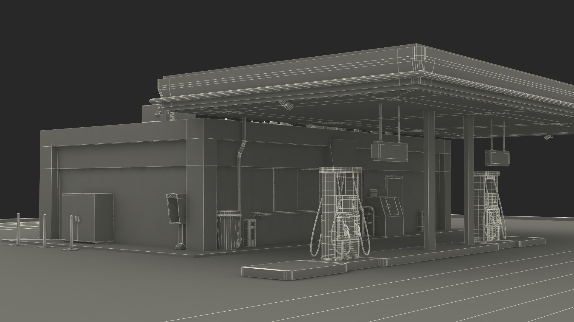 3D Shell Gas Station Small model