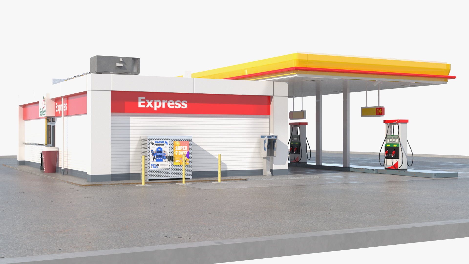 3D Shell Gas Station Small model