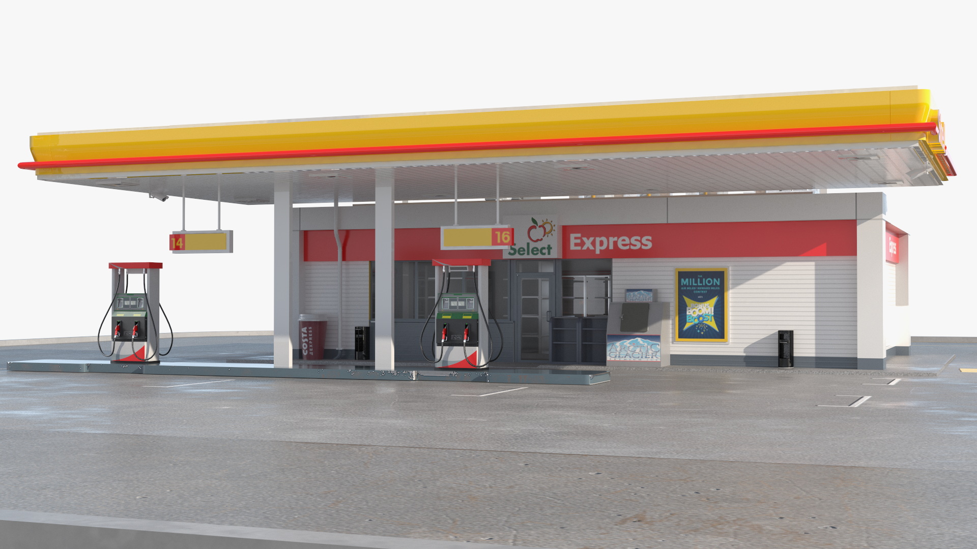 3D Shell Gas Station Small model