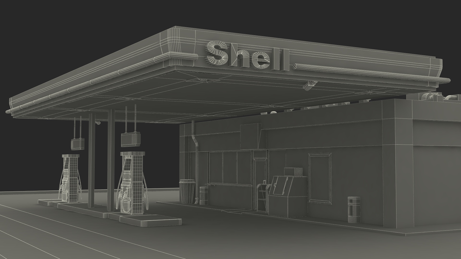 3D Shell Gas Station Small model