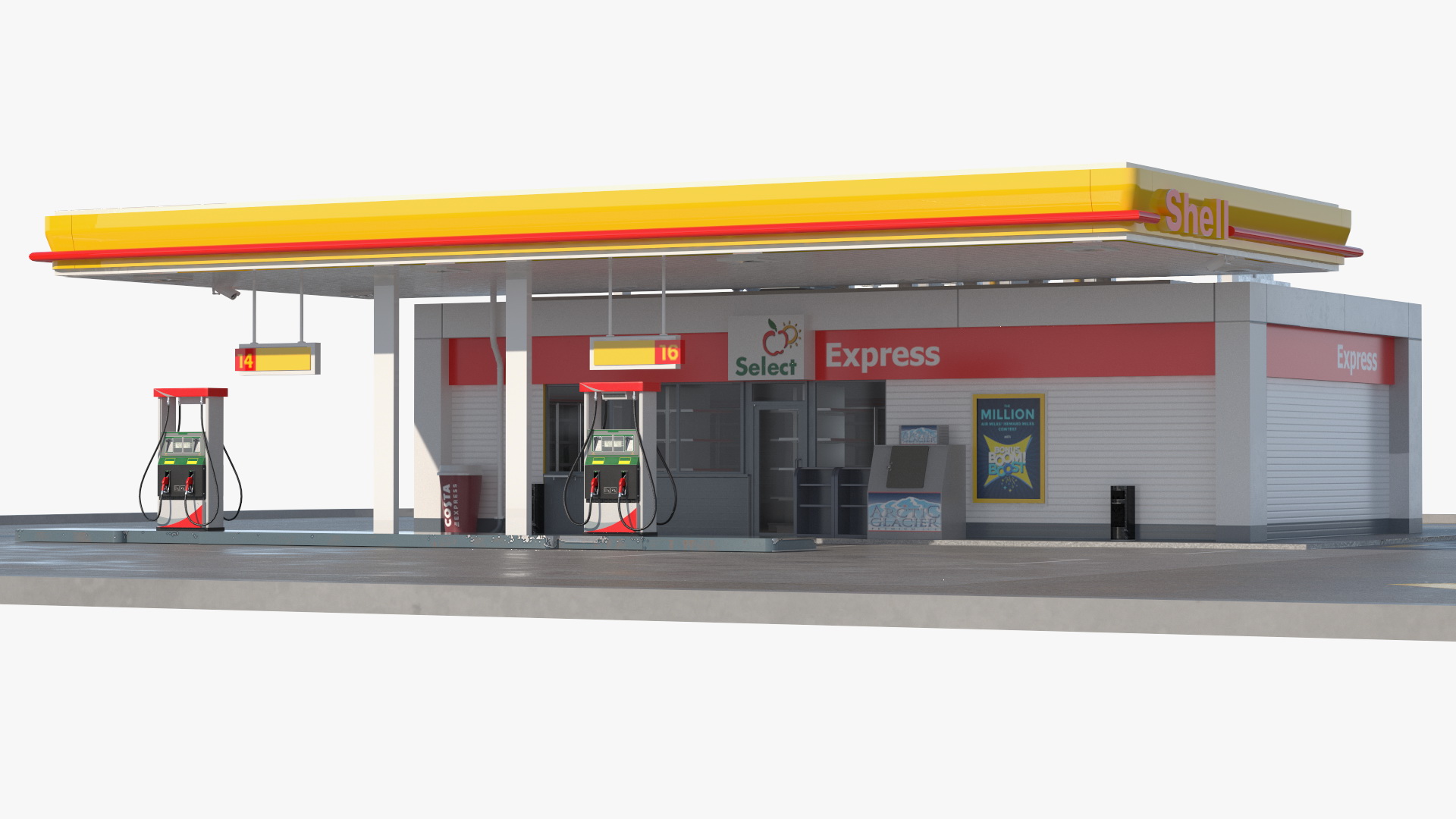 3D Shell Gas Station Small model