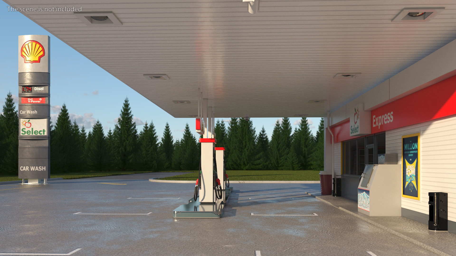 3D Shell Gas Station Small model