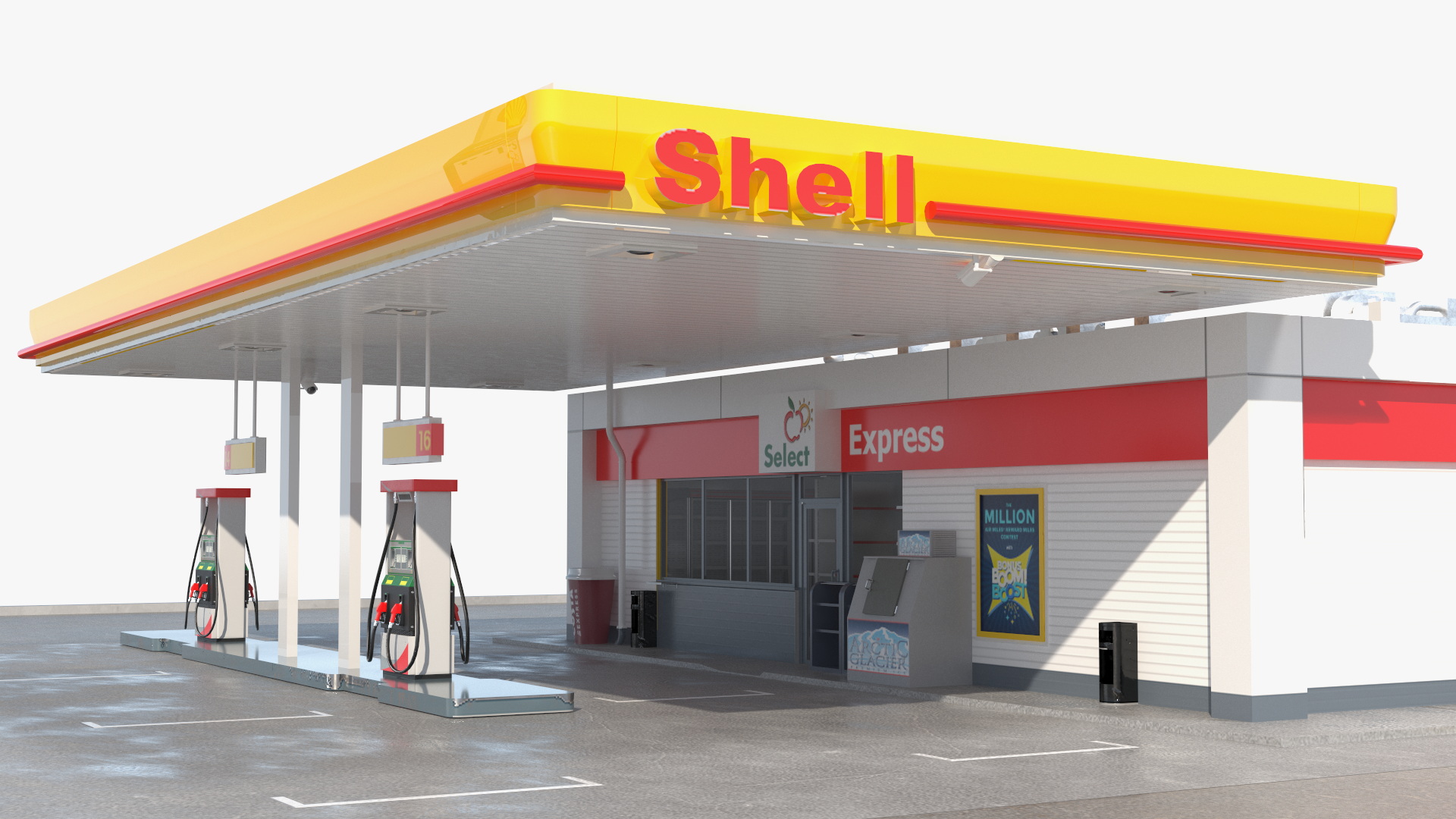 3D Shell Gas Station Small model