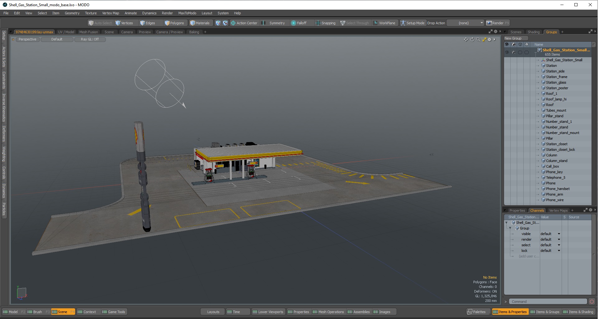 3D Shell Gas Station Small model