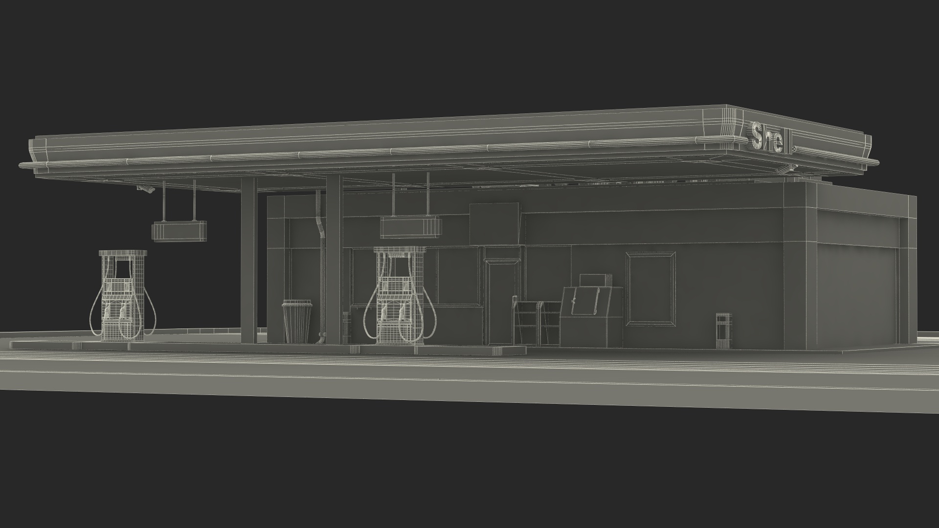 3D Shell Gas Station Small model