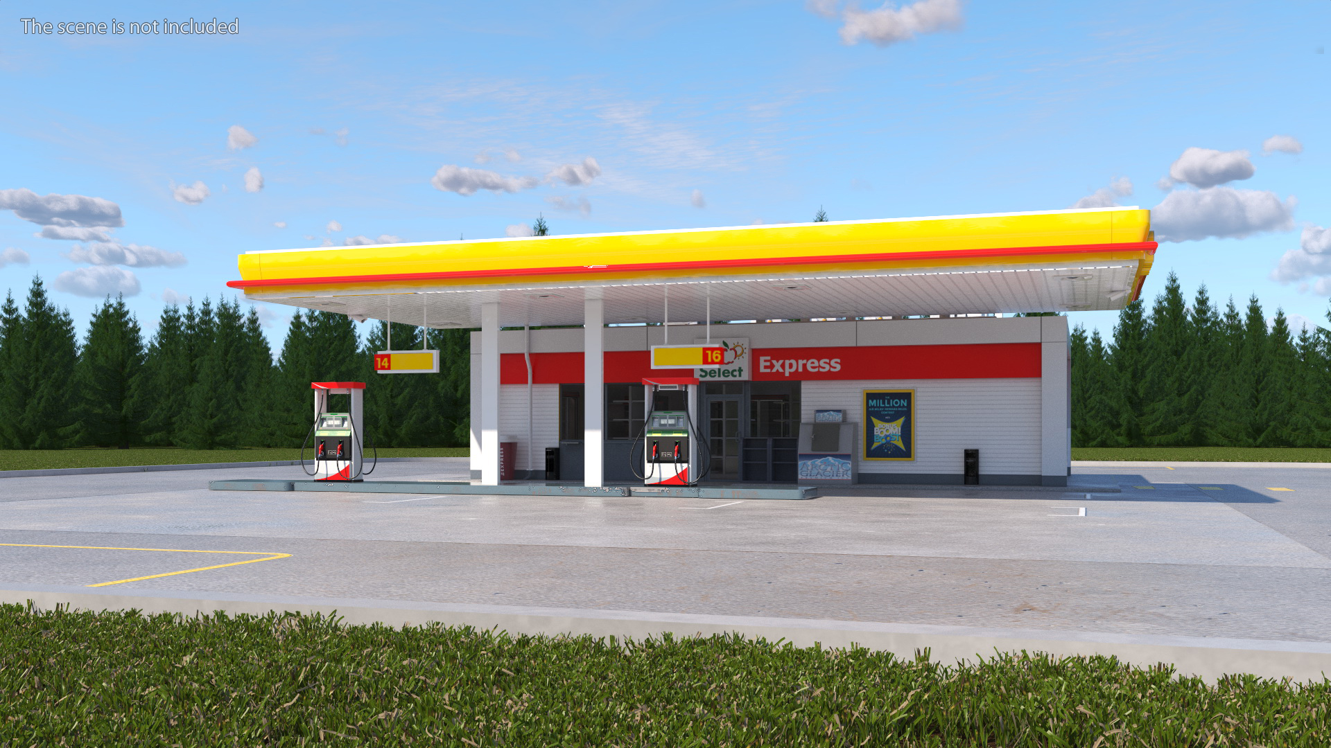 3D Shell Gas Station Small model